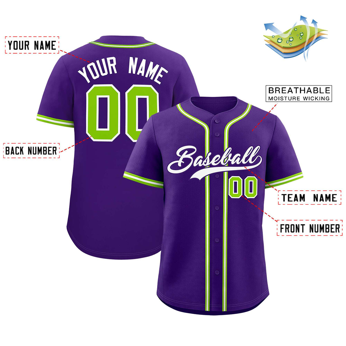 Custom Purple Classic Style Authentic Baseball Jersey| KXKSHOP