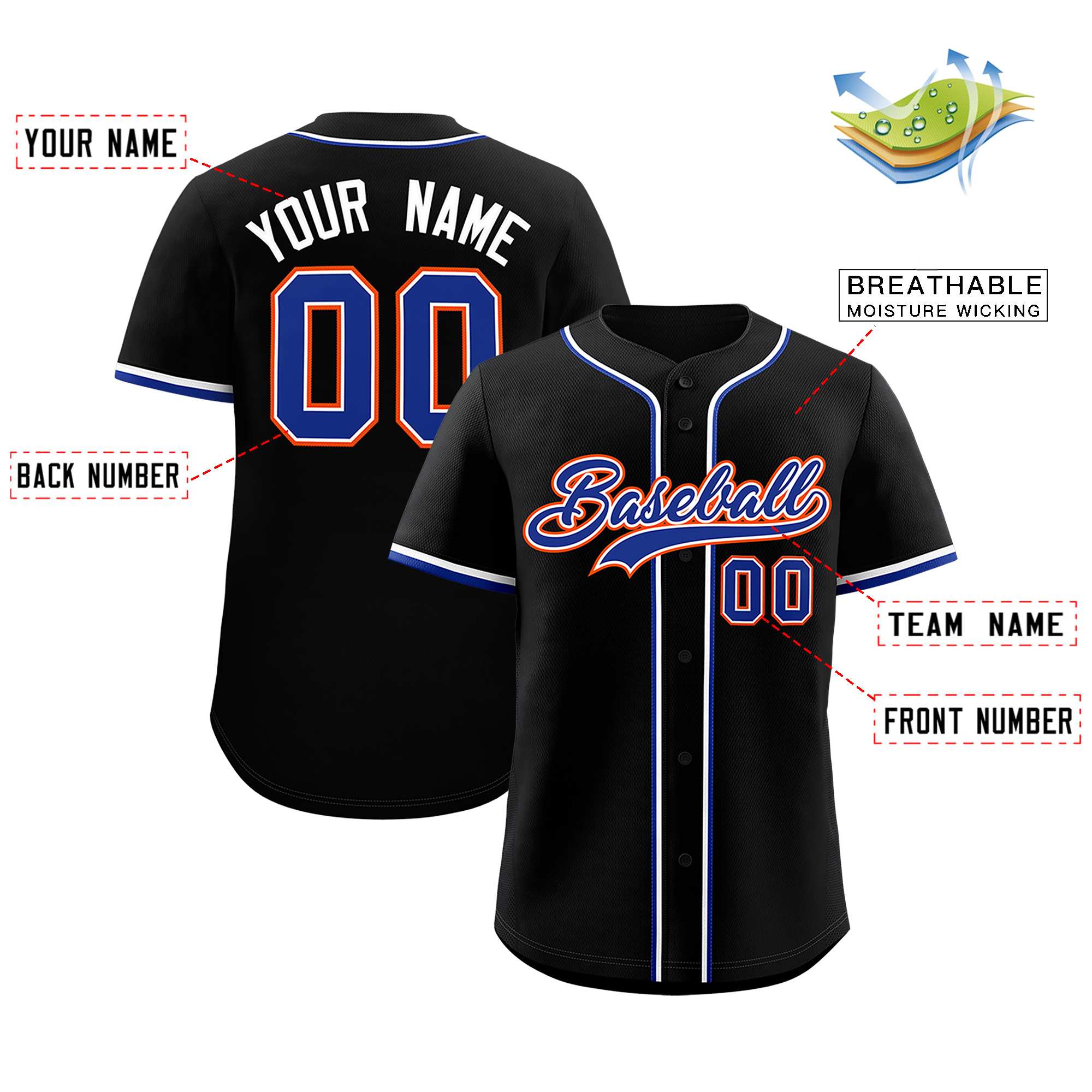 Custom Black Classic Style Authentic Baseball Jersey| KXKSHOP