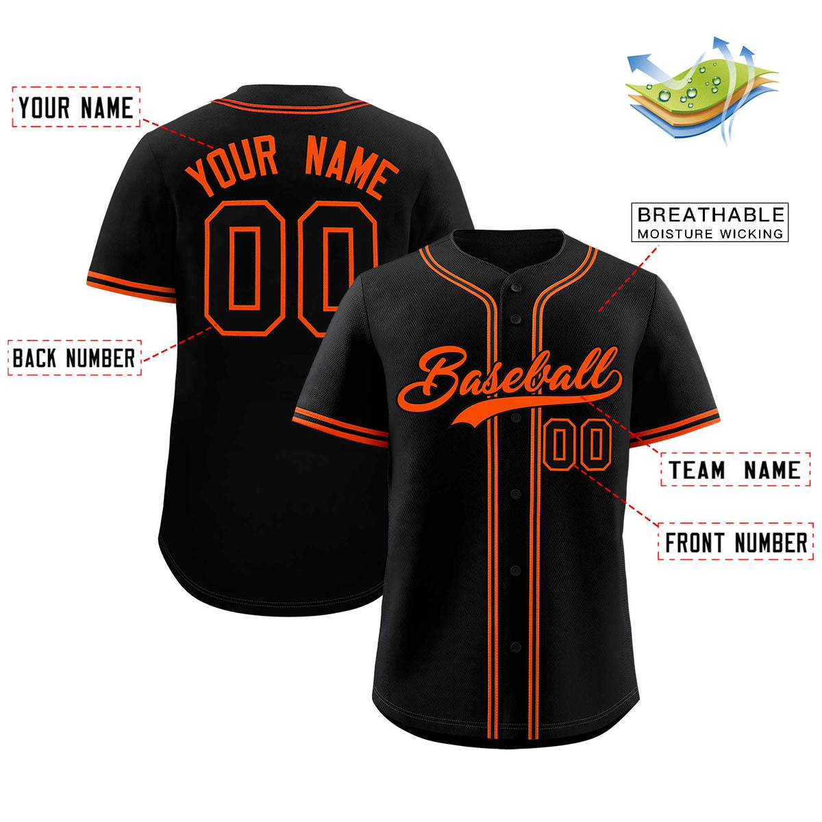 Custom Black Classic Style Authentic Baseball Jersey| KXKSHOP