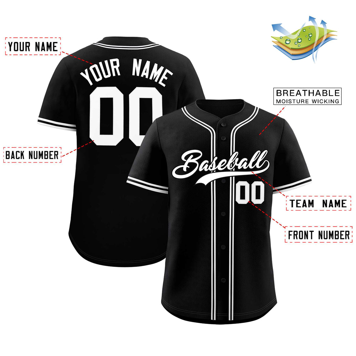 Custom Black Classic Style Authentic Baseball Jersey| KXKSHOP