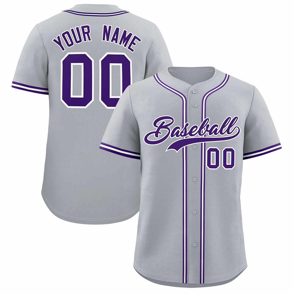 Custom Gray Classic Style Authentic Baseball Jersey| KXKSHOP