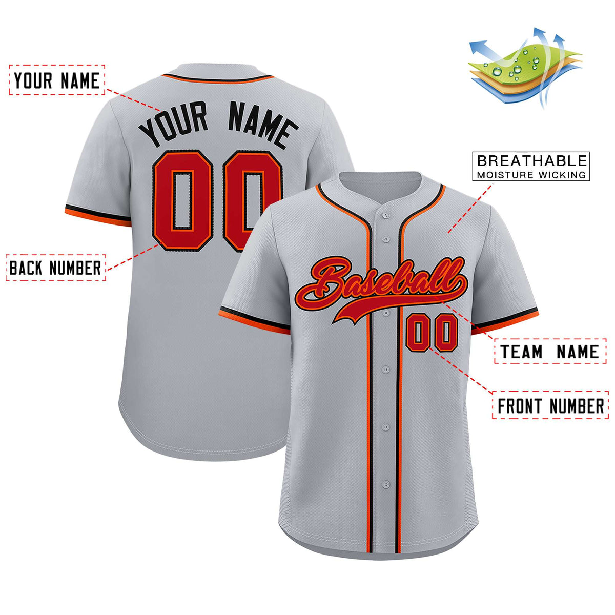 Custom Gray Classic Style Authentic Baseball Jersey| KXKSHOP