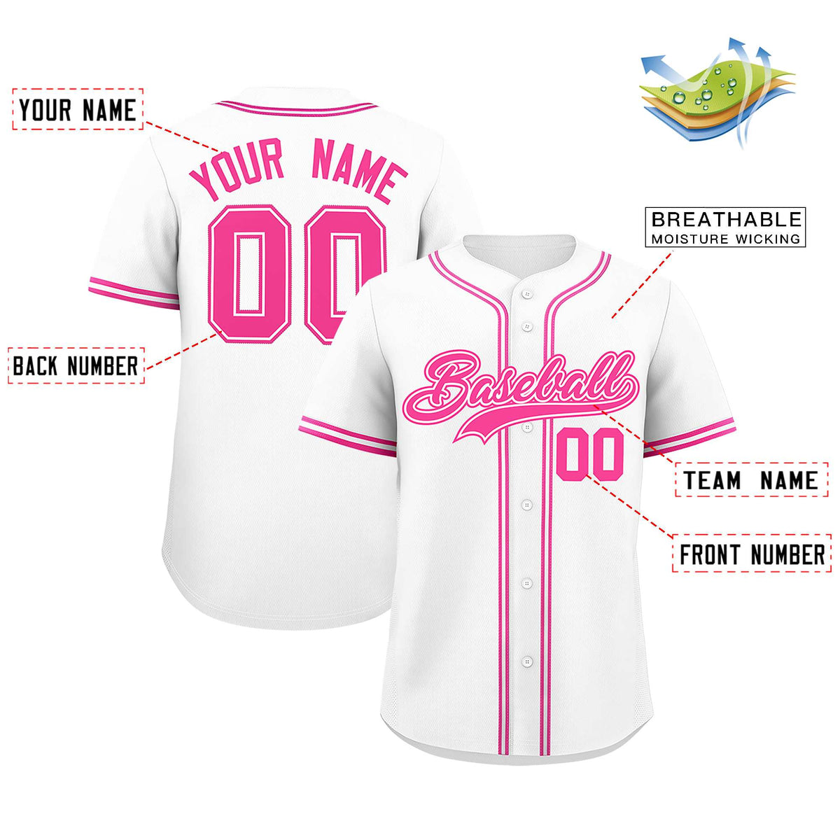 Custom White Classic Style Authentic Baseball Jersey| KXKSHOP