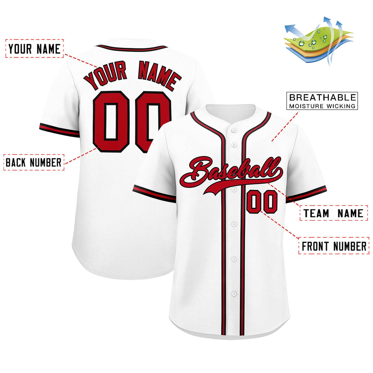 Custom White Classic Style Authentic Baseball Jersey| KXKSHOP