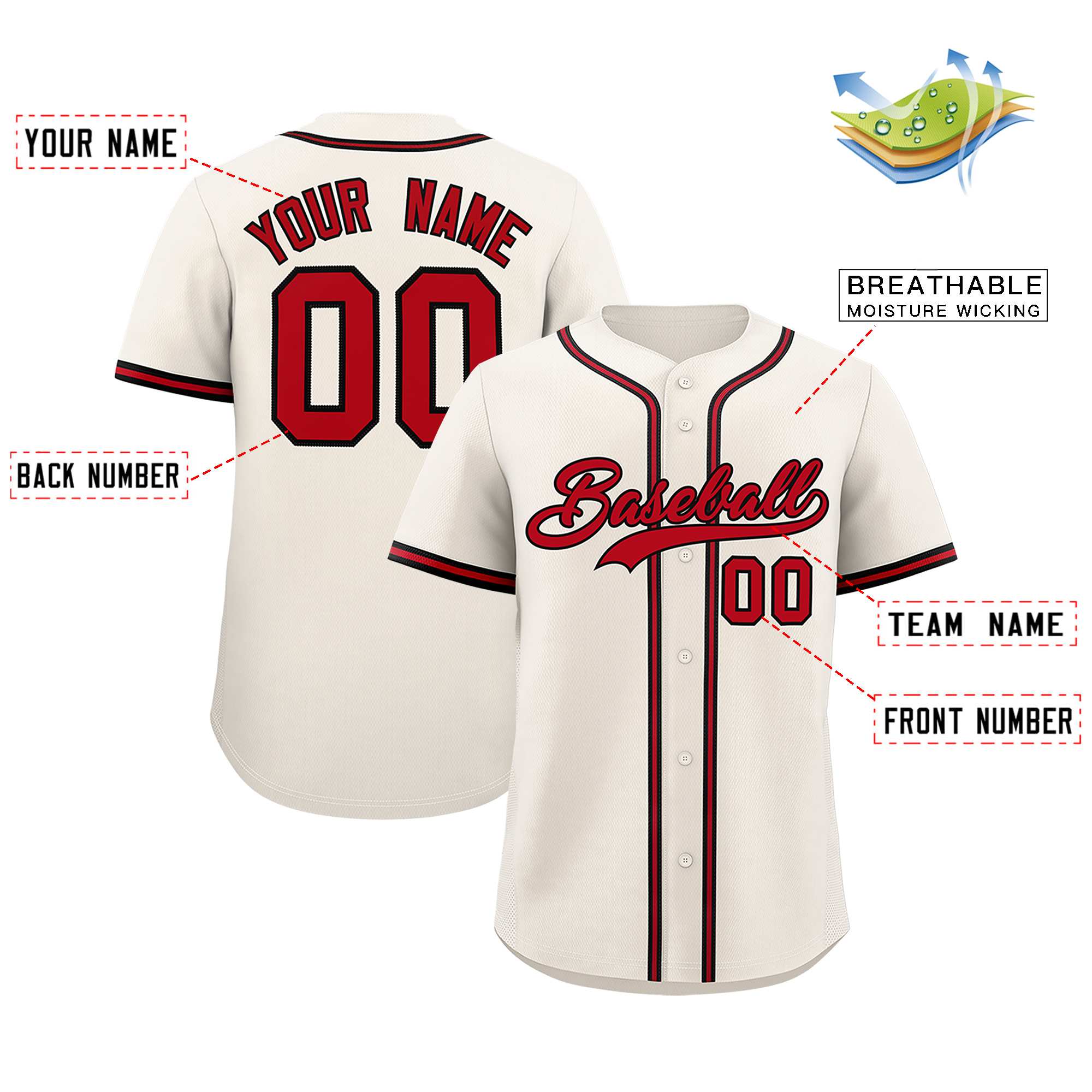 Custom Cream Classic Style Authentic Baseball Jersey| KXKSHOP