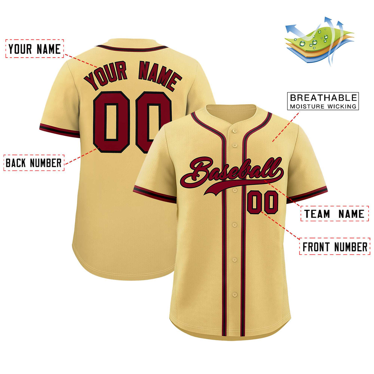 Custom Cream Classic Style Authentic Baseball Jersey| KXKSHOP