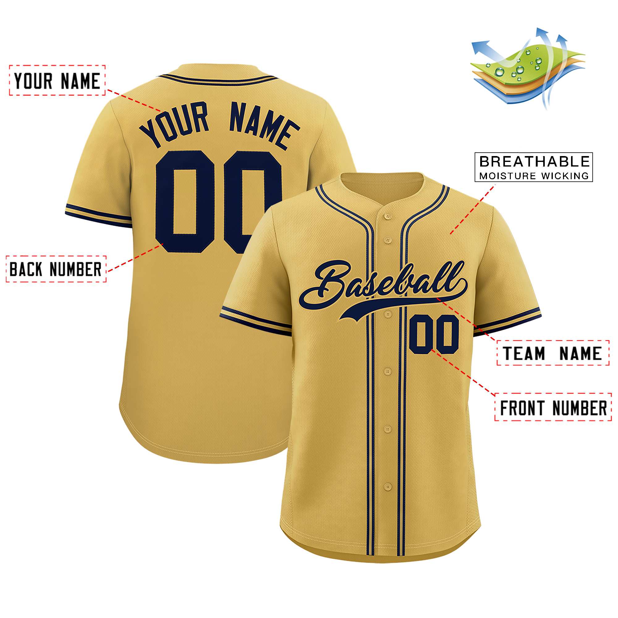 Custom Cream Classic Style Authentic Baseball Jersey| KXKSHOP