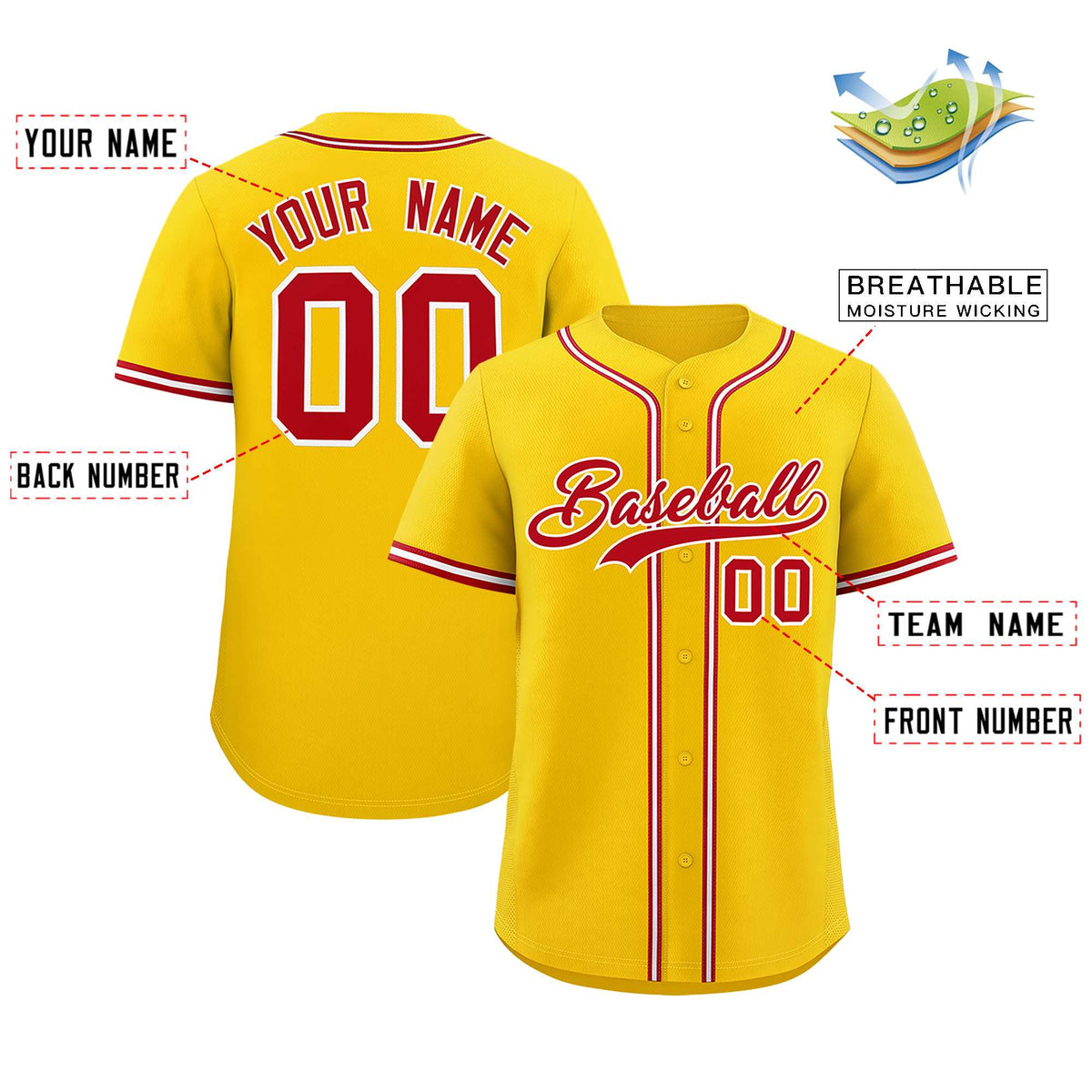 Custom Gold Classic Style Authentic Baseball Jersey| KXKSHOP