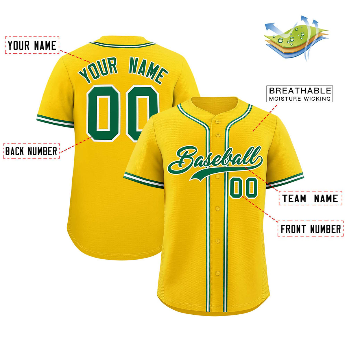 Custom Gold Classic Style Authentic Baseball Jersey| KXKSHOP
