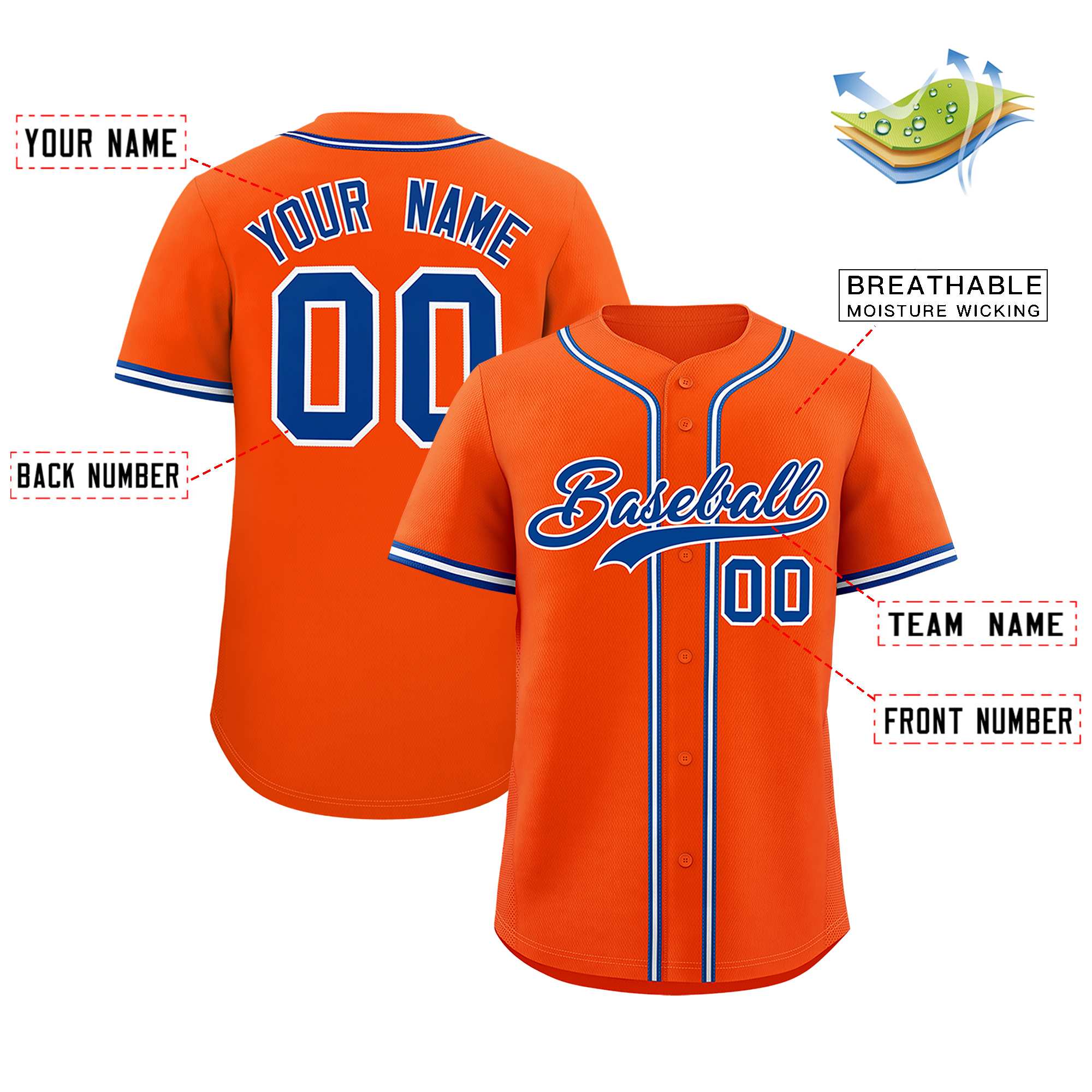 Custom Orange Classic Style Authentic Baseball Jersey| KXKSHOP