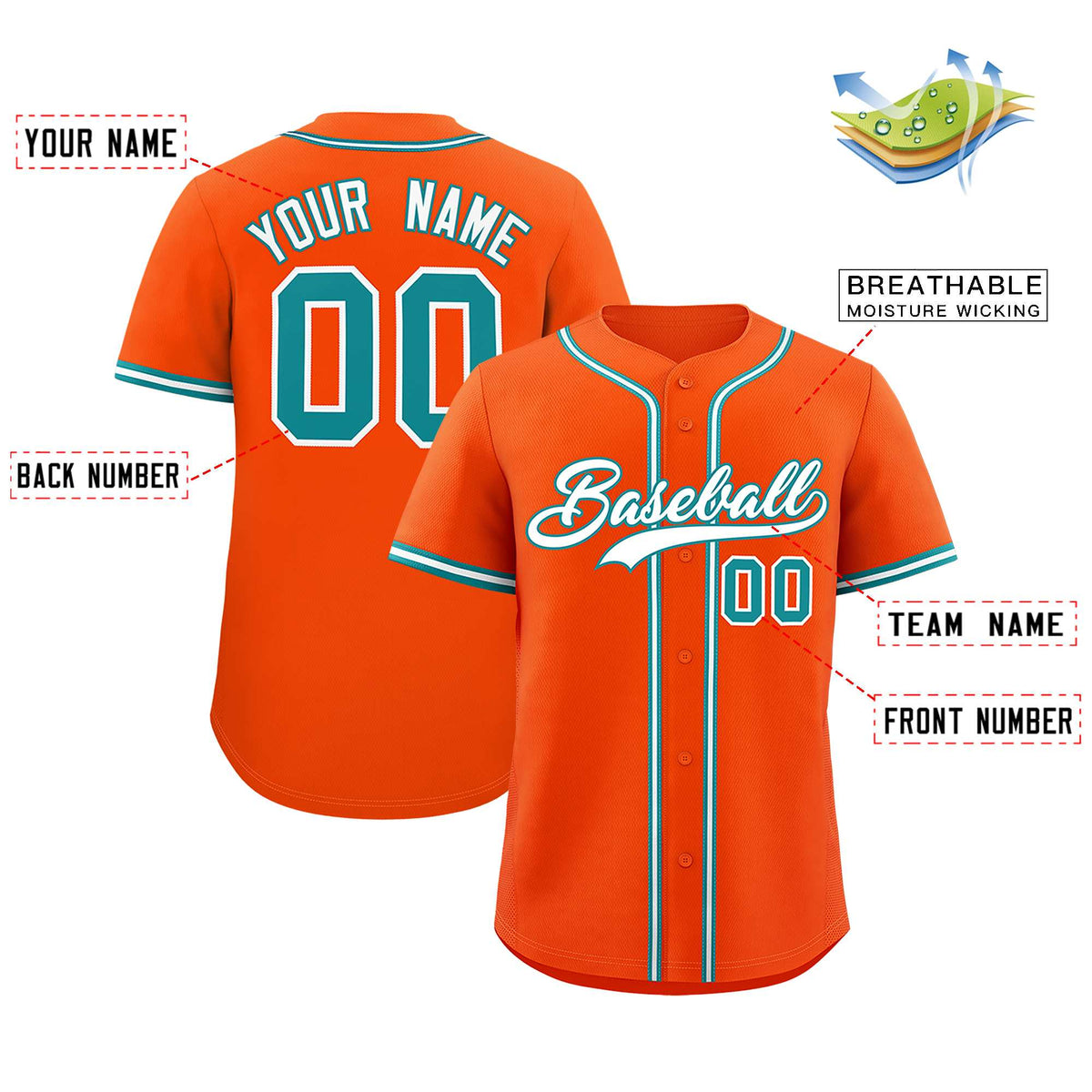 Custom Orange Classic Style Authentic Baseball Jersey| KXKSHOP