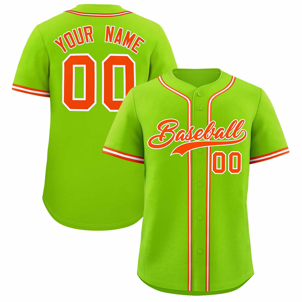 Custom Neon Green Classic Style Authentic Baseball Jersey| KXKSHOP