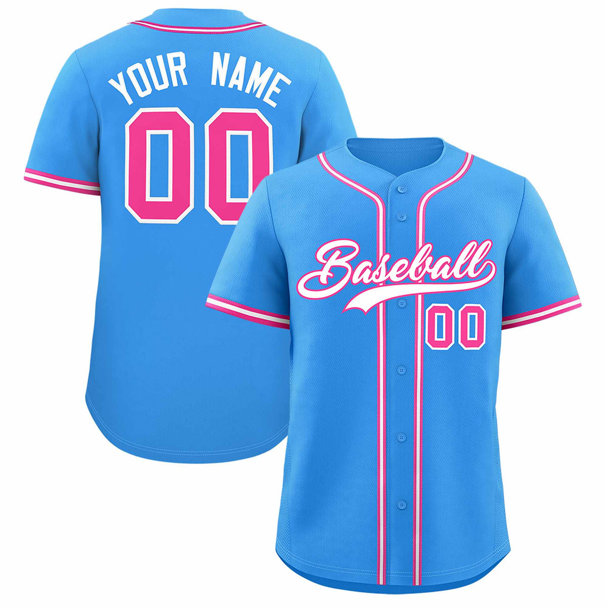 Custom Powder Blue Classic Style Authentic Baseball Jersey| KXKSHOP