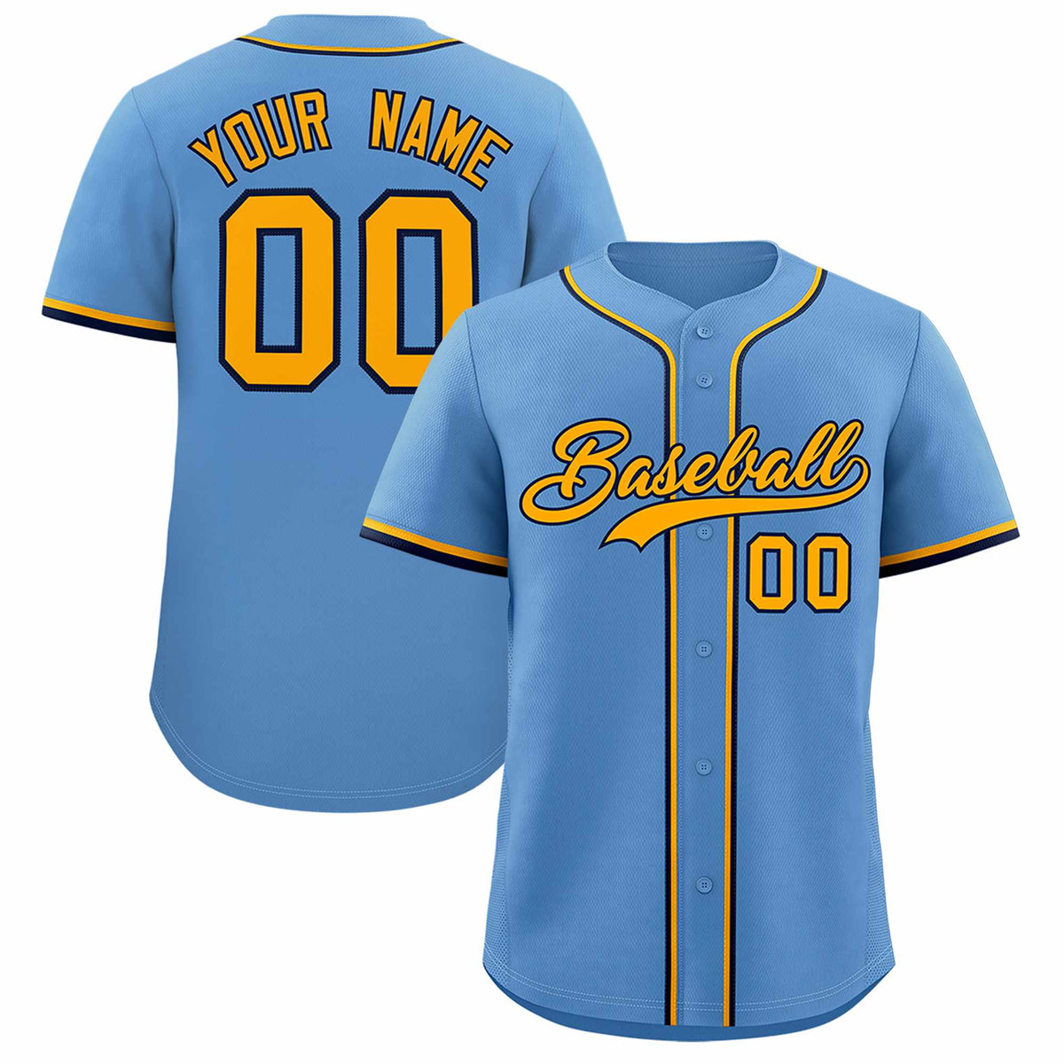 Custom Light Blue Classic Style Authentic Baseball Jersey| KXKSHOP