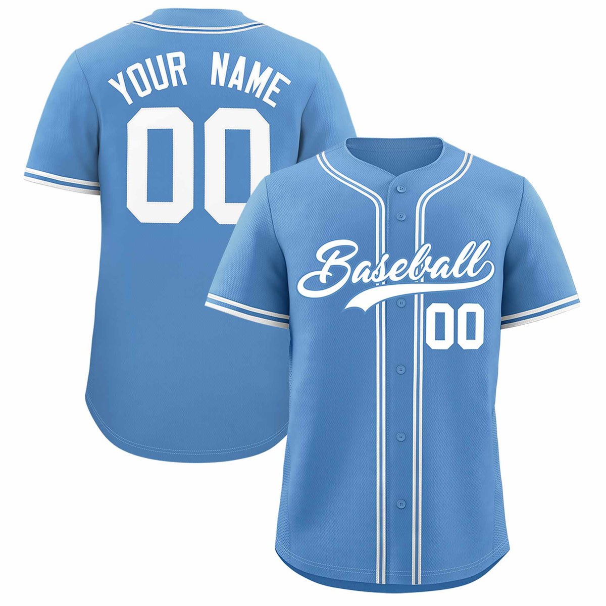Custom Light Blue Classic Style Authentic Baseball Jersey| KXKSHOP