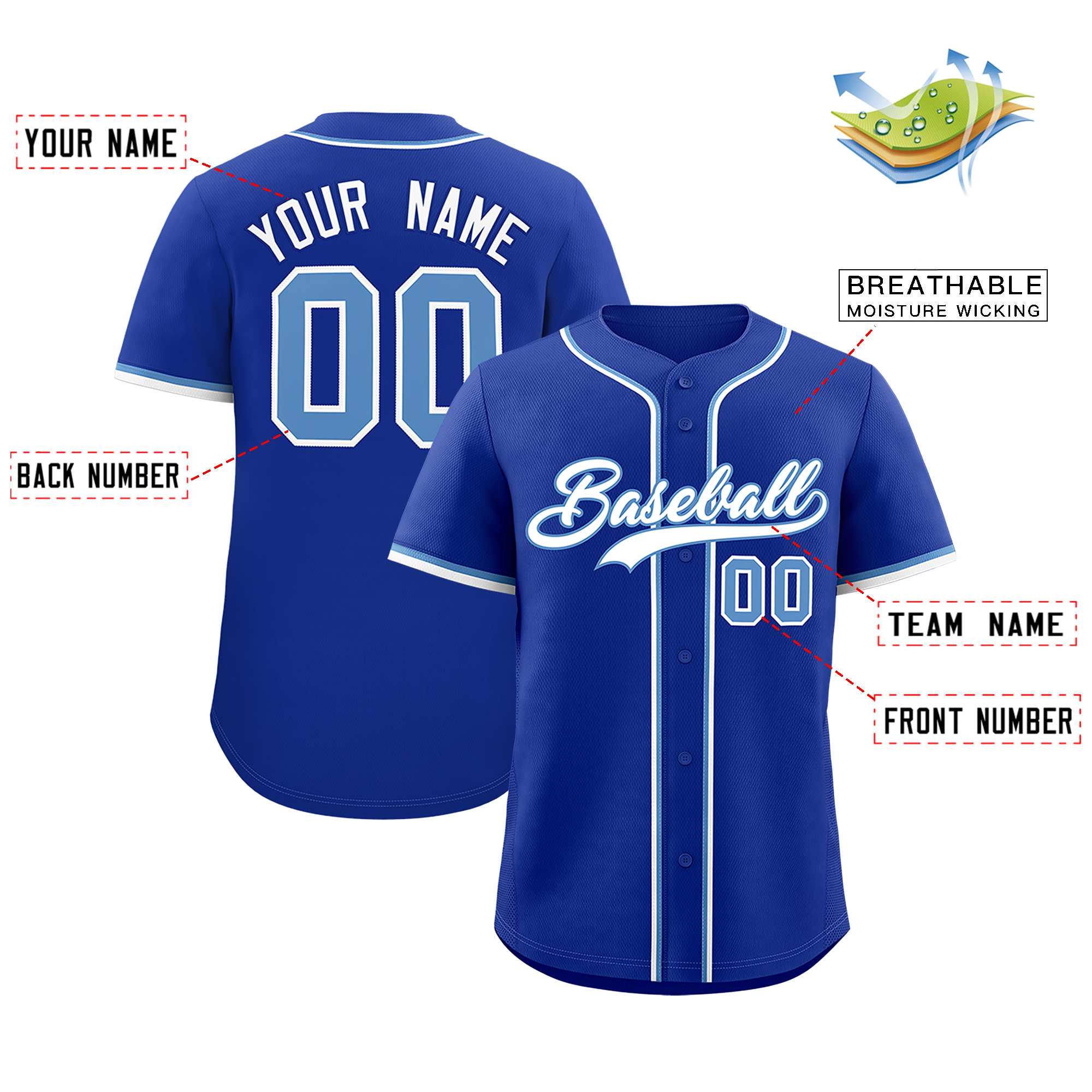 Custom Royal Classic Style Authentic Baseball Jersey| KXKSHOP