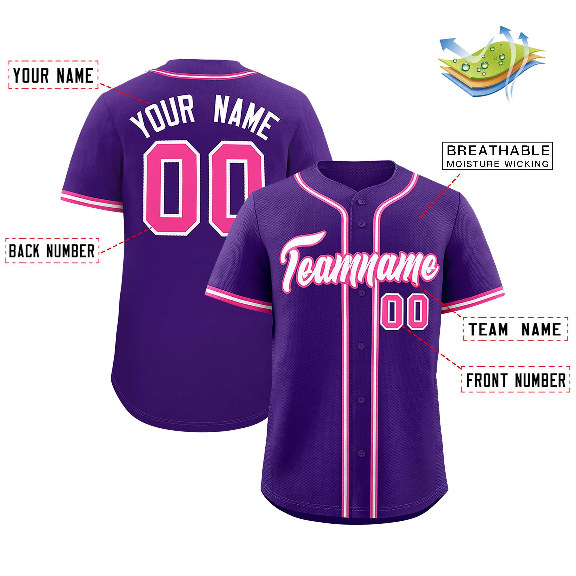 Custom Purple Classic Style Authentic Baseball Jersey| KXKSHOP