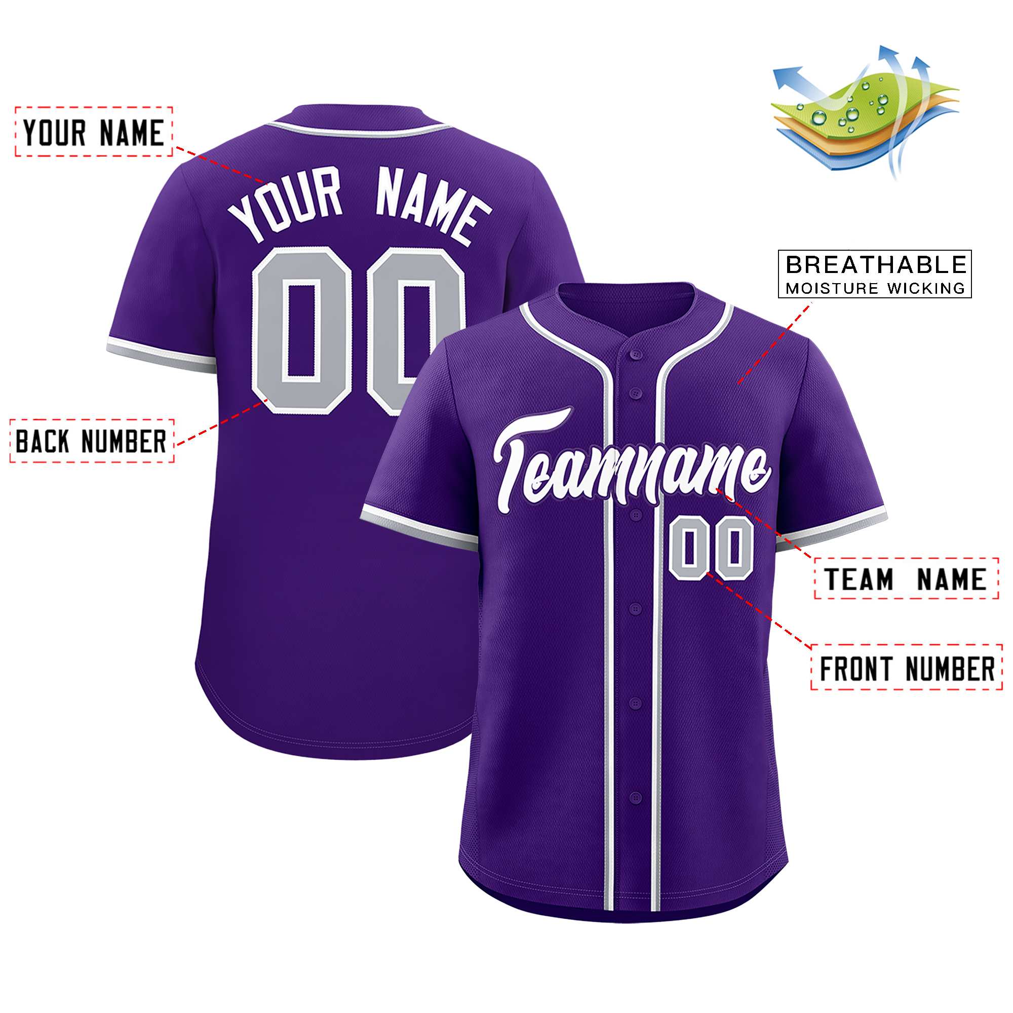 Custom Purple Classic Style Authentic Baseball Jersey| KXKSHOP