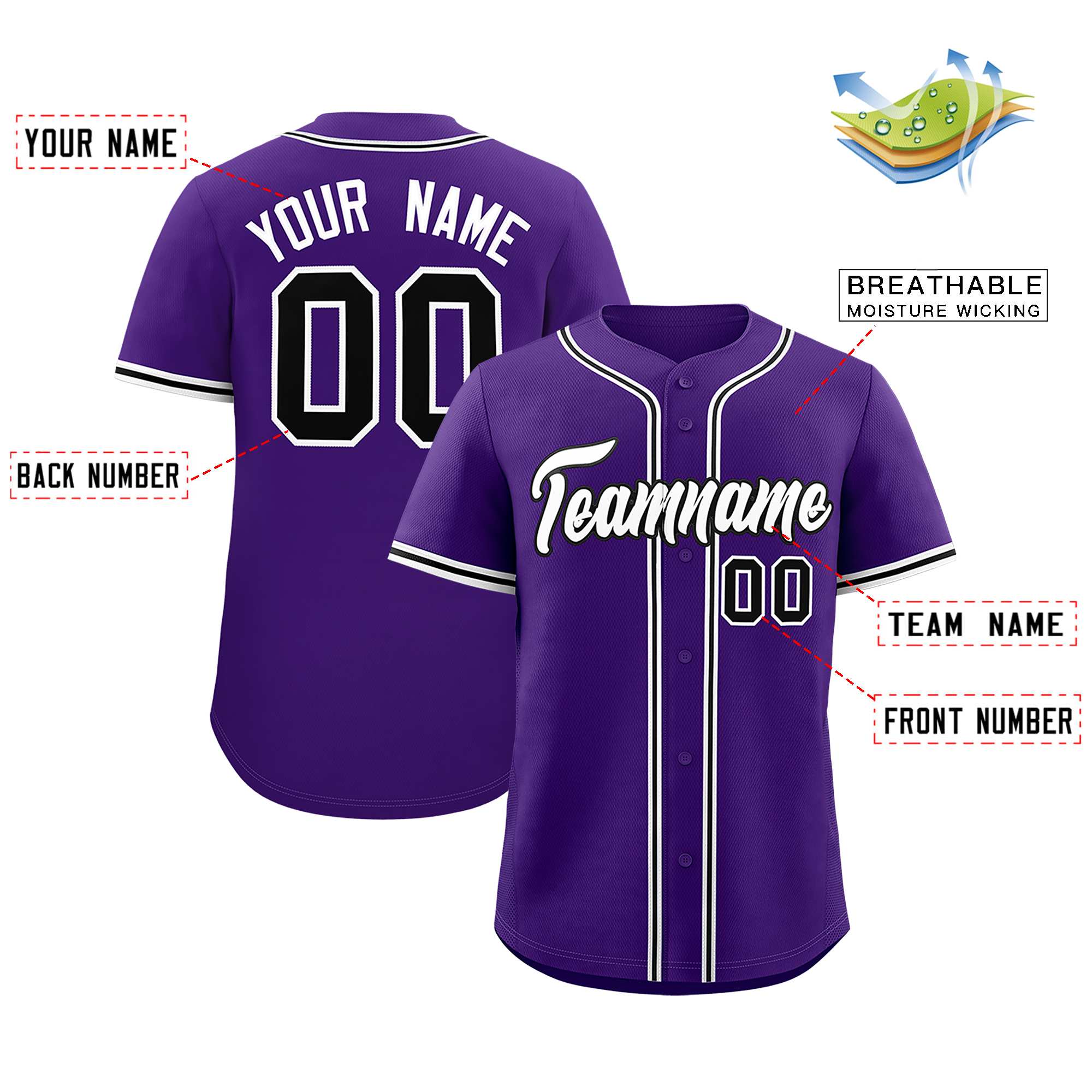 Custom Purple Classic Style Authentic Baseball Jersey| KXKSHOP