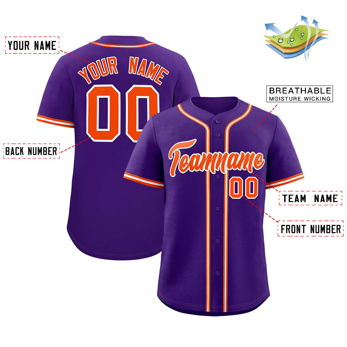 Custom Purple Classic Style Authentic Baseball Jersey| KXKSHOP