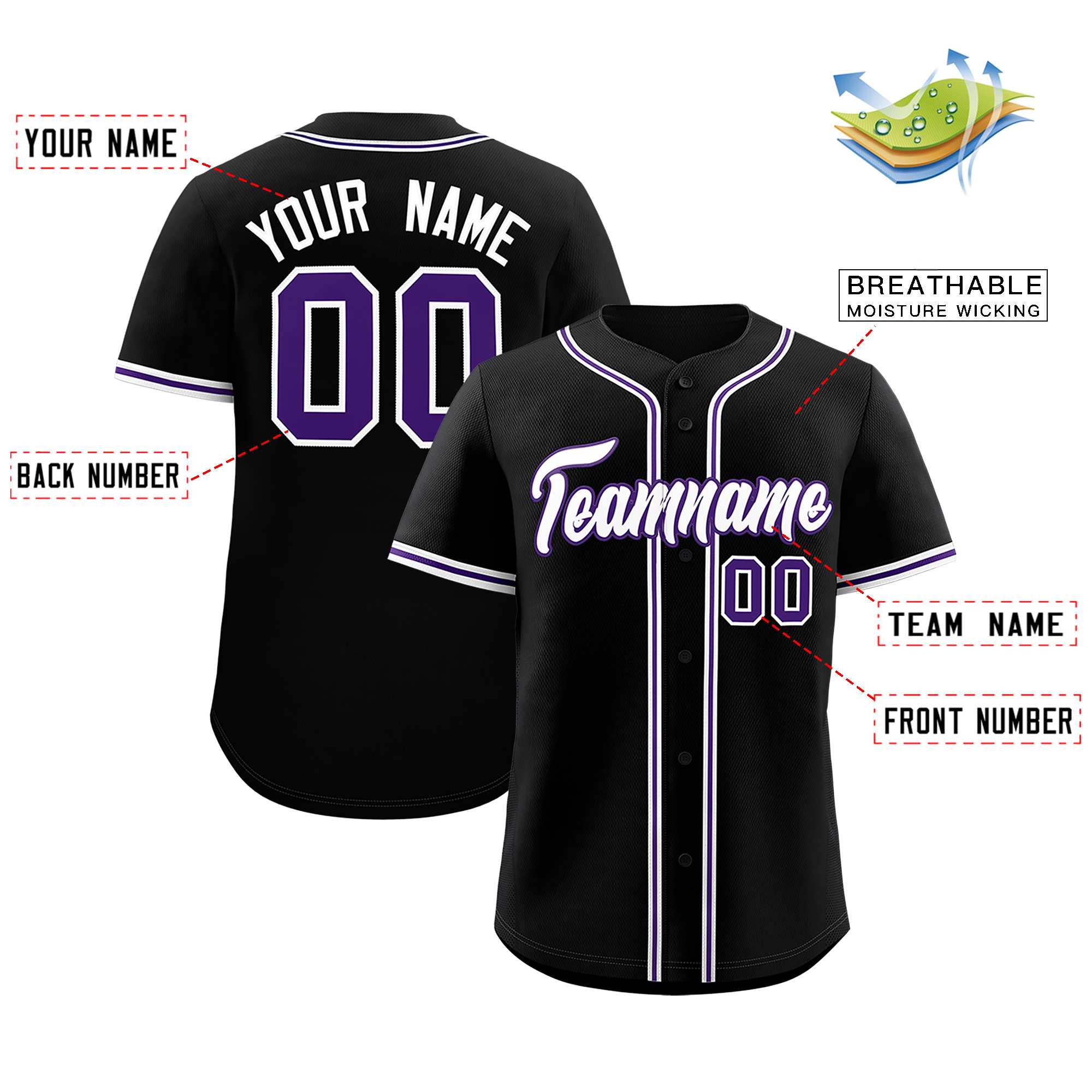 Custom Black Classic Style Authentic Baseball Jersey| KXKSHOP