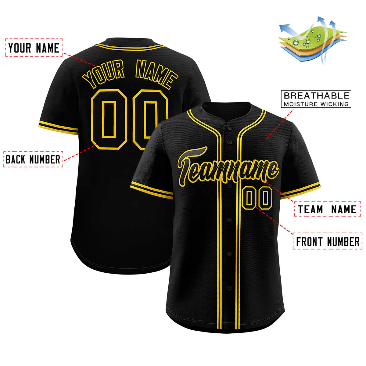 Custom Black Classic Style Authentic Baseball Jersey| KXKSHOP