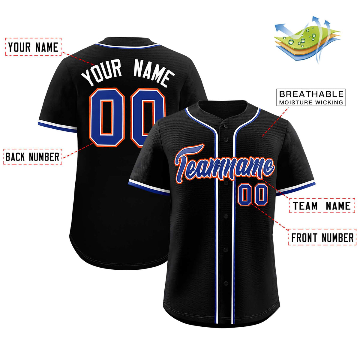 Custom Black Classic Style Authentic Baseball Jersey| KXKSHOP