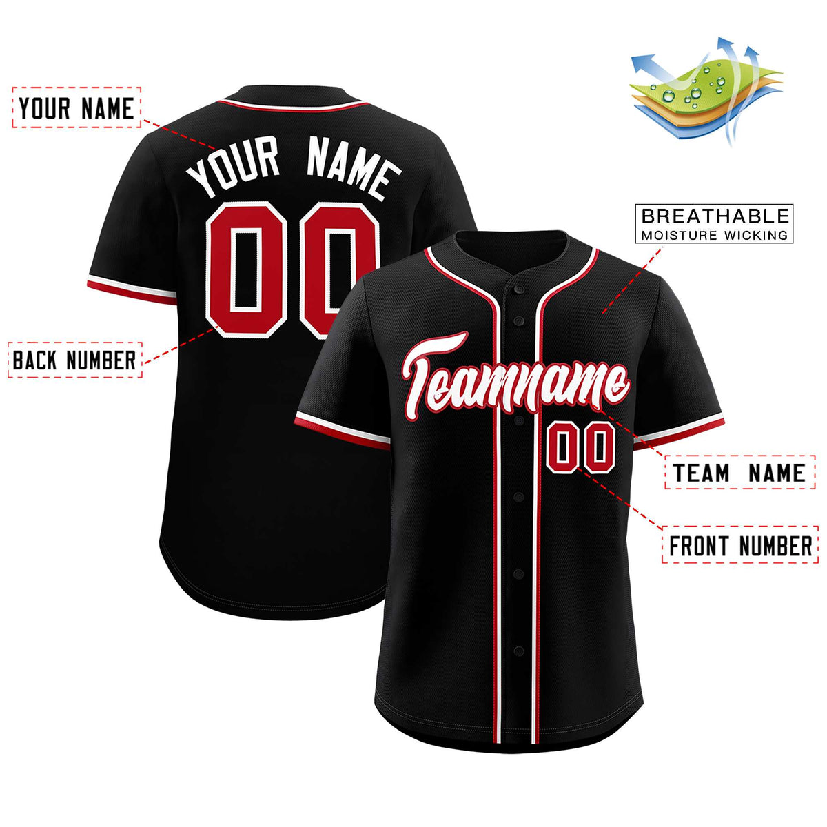 Custom Black Classic Style Authentic Baseball Jersey| KXKSHOP