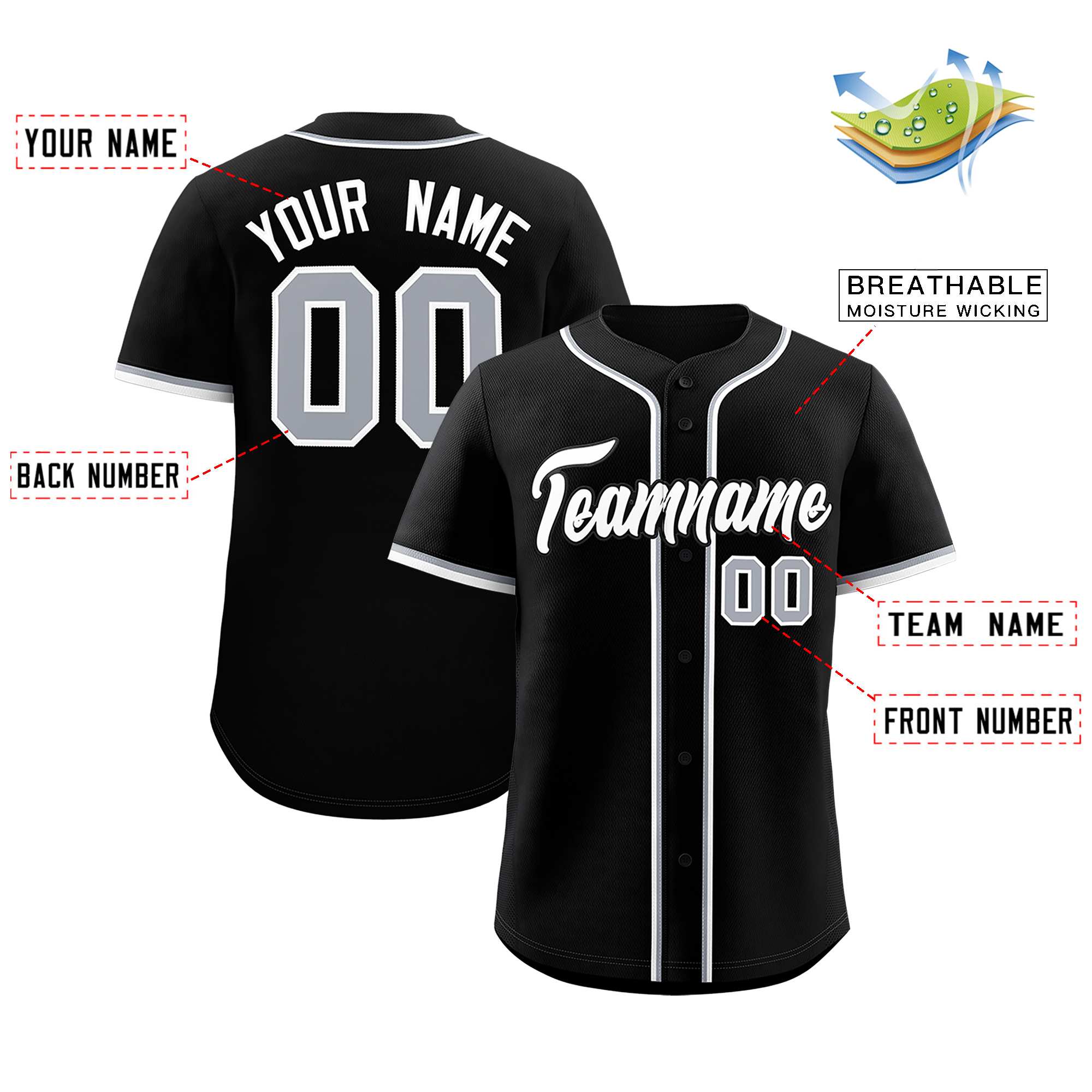 Custom Black Classic Style Authentic Baseball Jersey| KXKSHOP