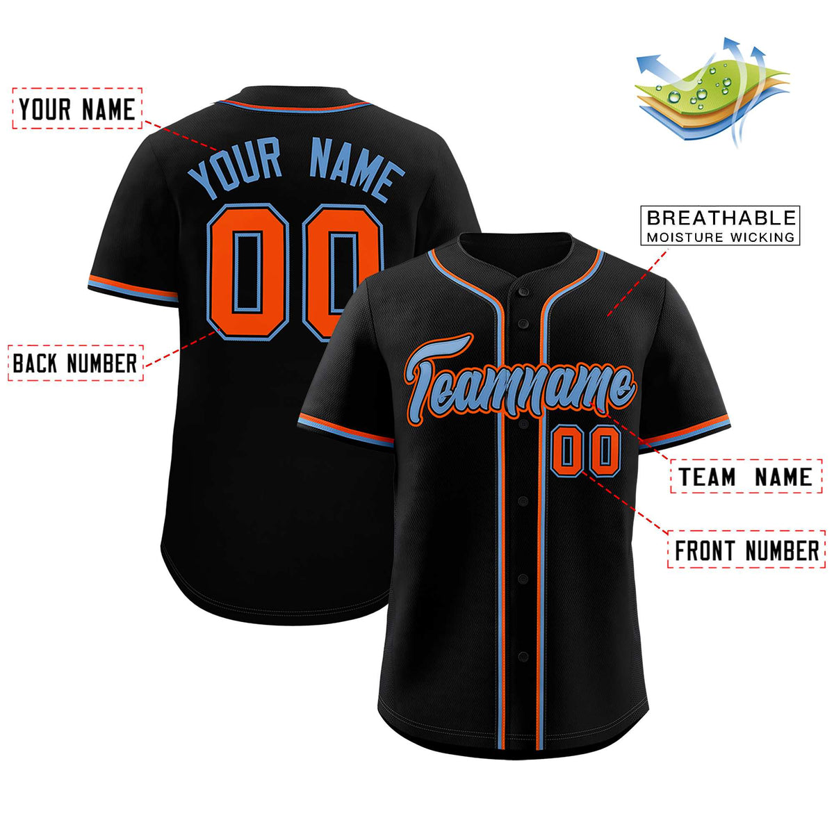 Custom Black Classic Style Authentic Baseball Jersey| KXKSHOP