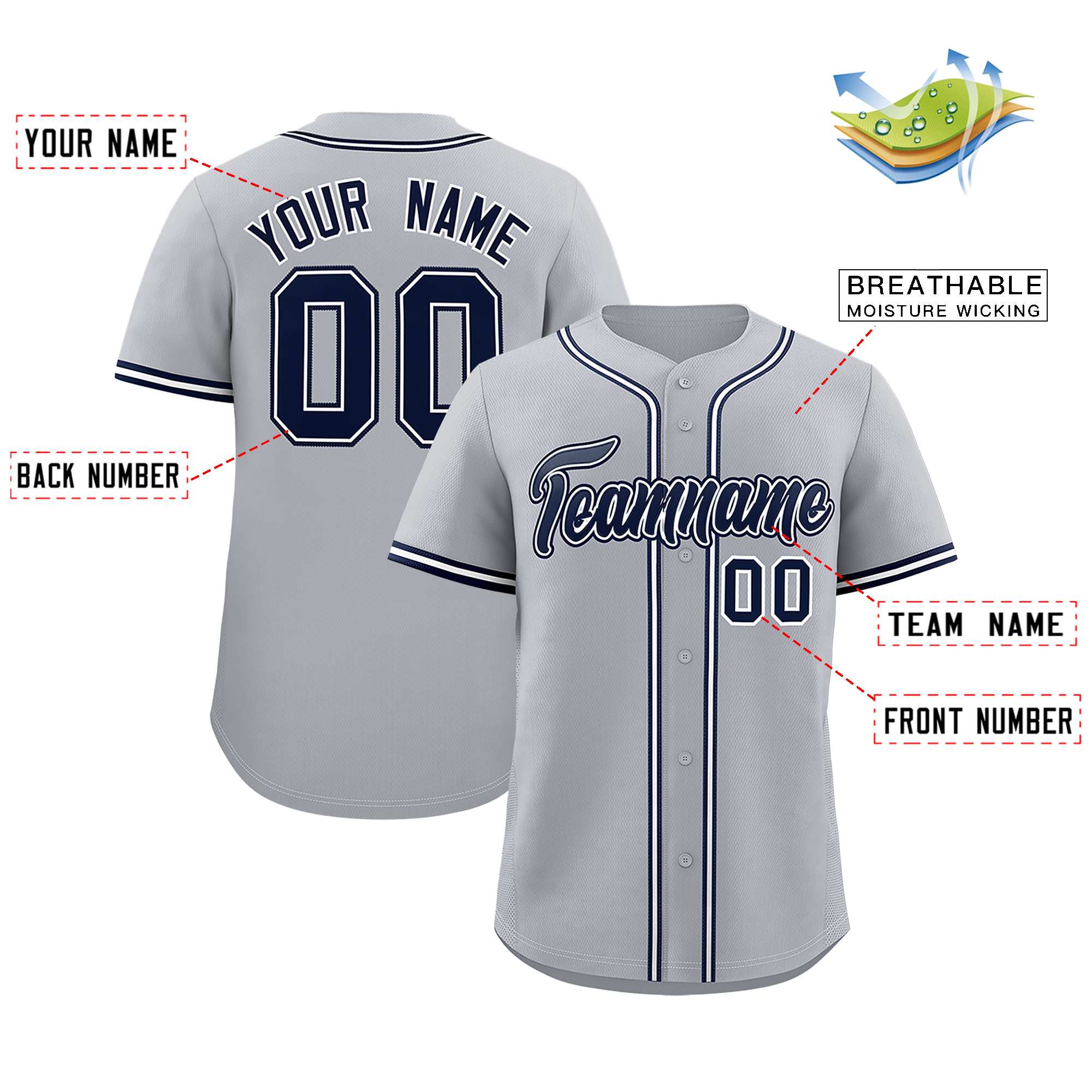 Custom Gray Classic Style Authentic Baseball Jersey| KXKSHOP