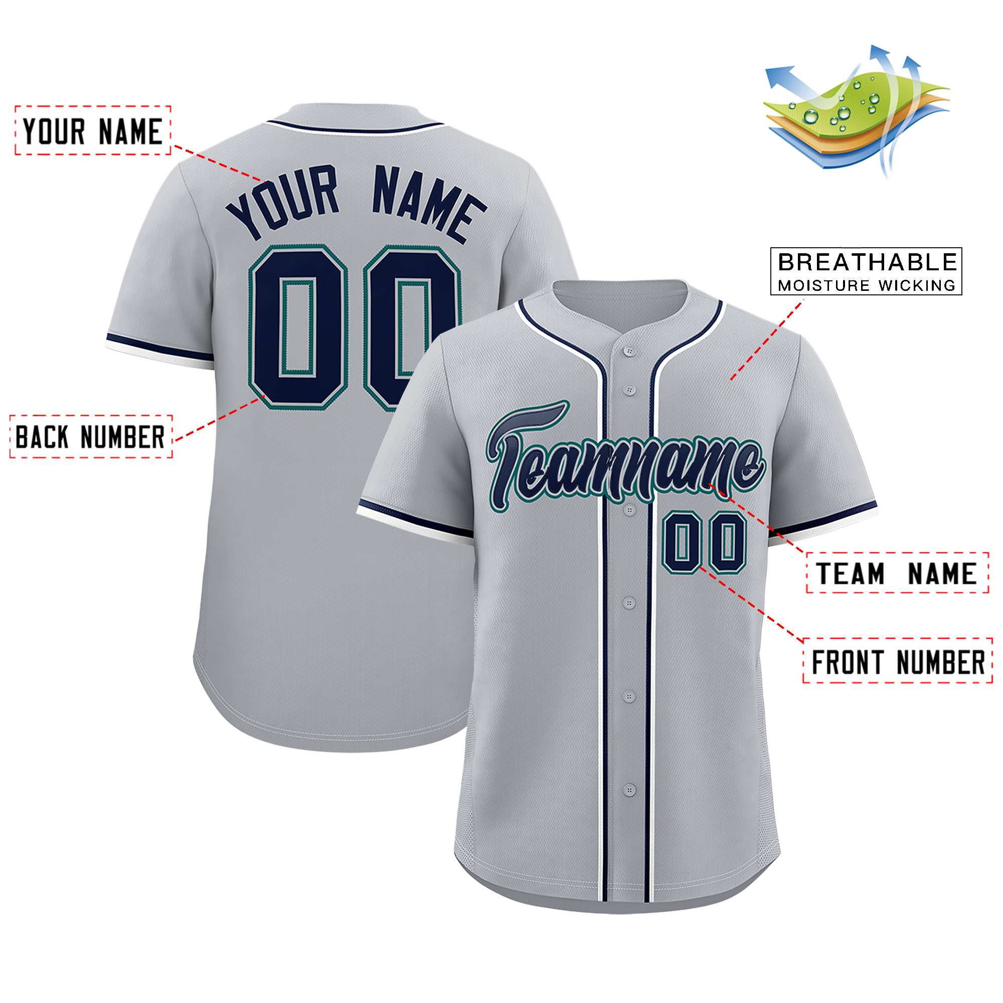 Custom Gray Classic Style Authentic Baseball Jersey| KXKSHOP