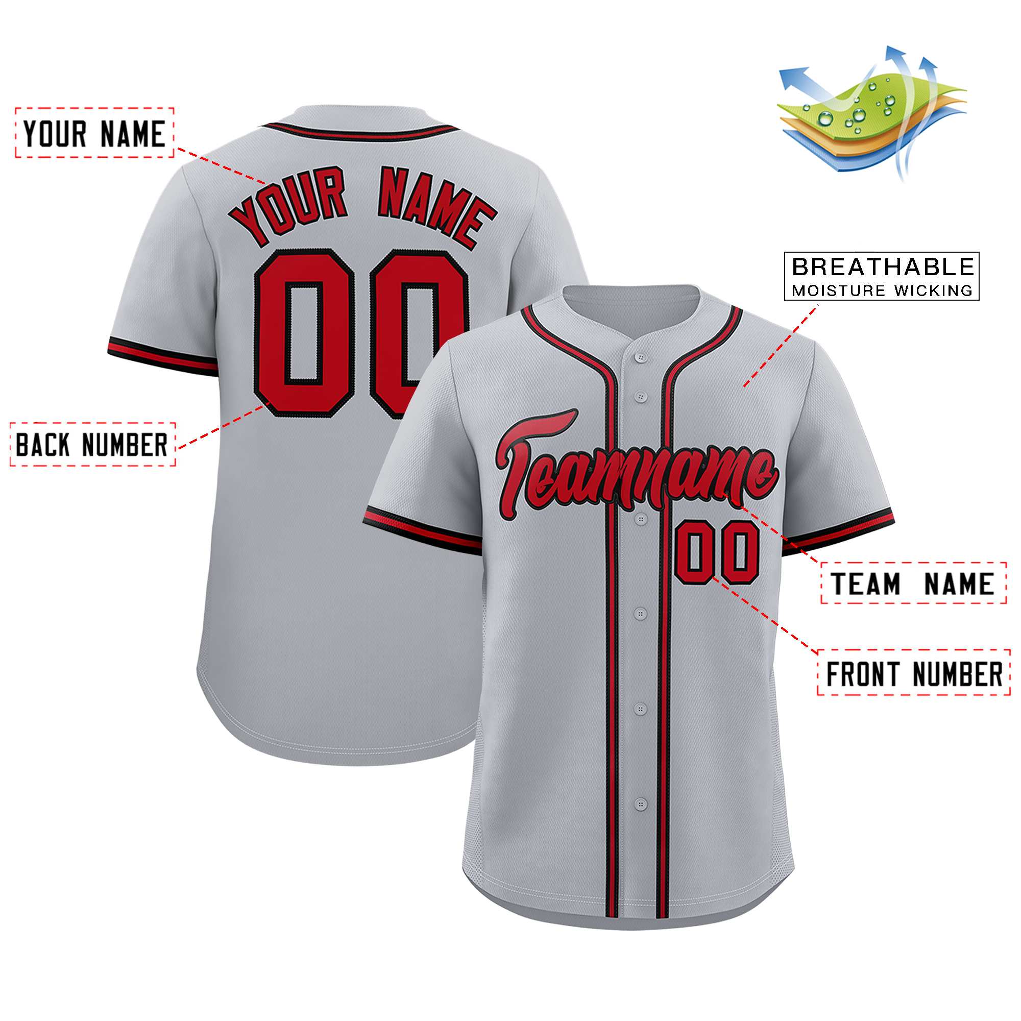 Custom Gray Classic Style Authentic Baseball Jersey| KXKSHOP