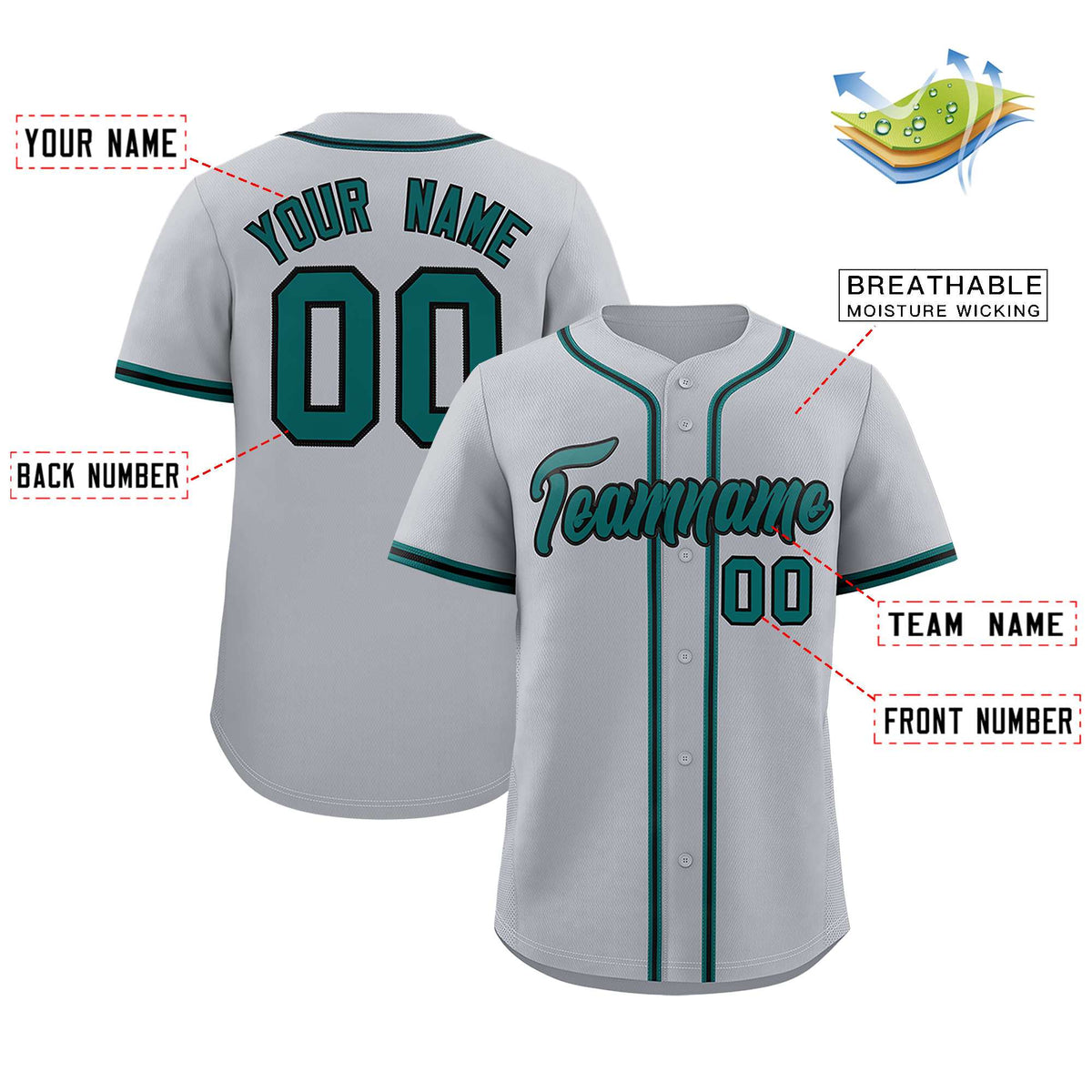 Custom Gray Classic Style Authentic Baseball Jersey| KXKSHOP