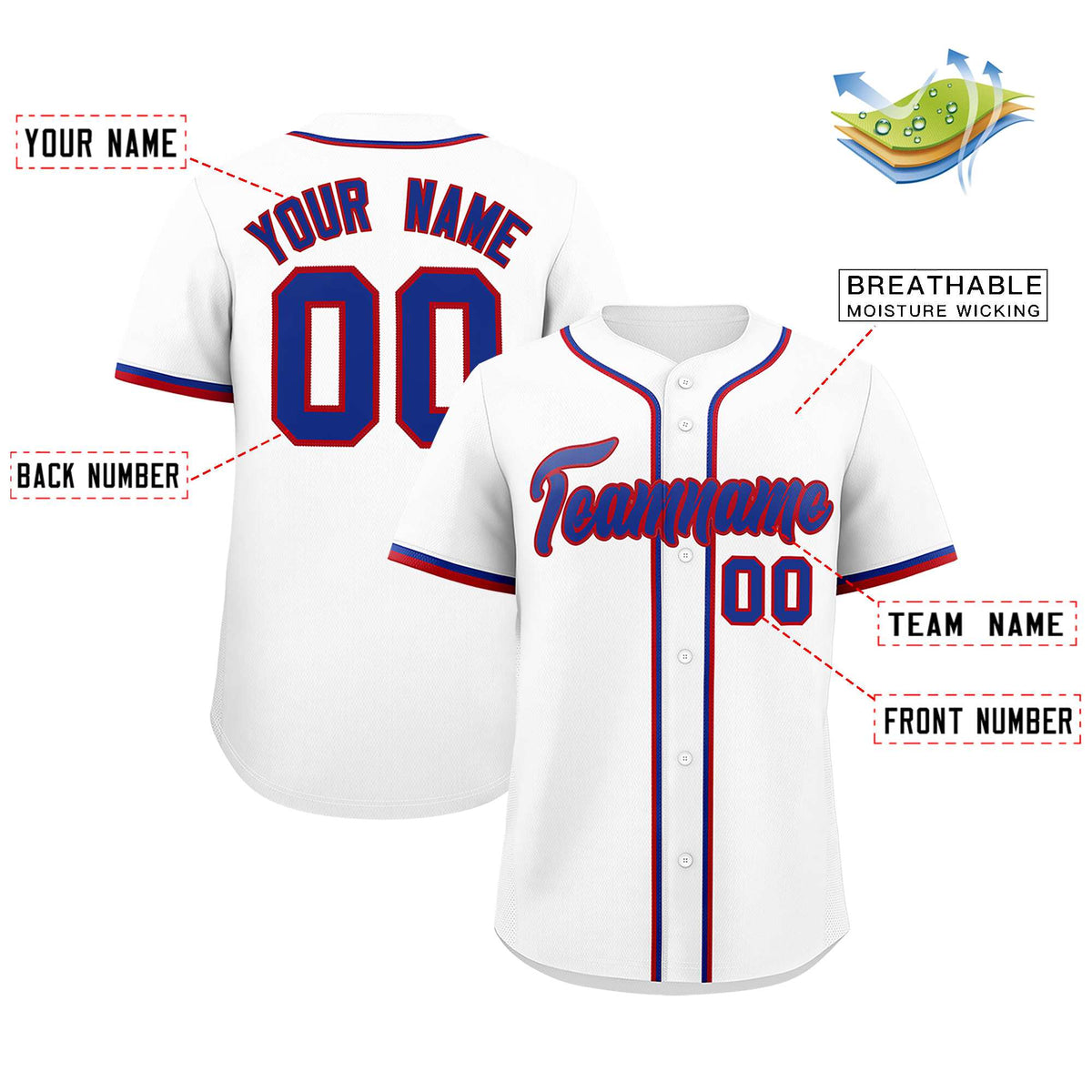 Custom White Classic Style Authentic Baseball Jersey| KXKSHOP