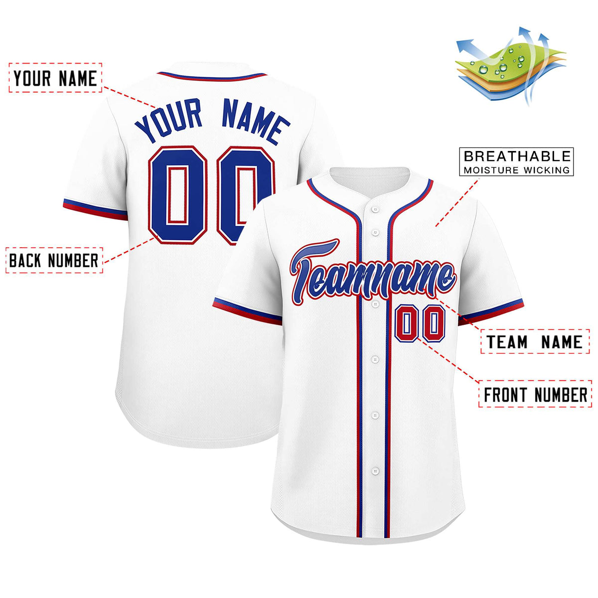 Custom White Classic Style Authentic Baseball Jersey| KXKSHOP