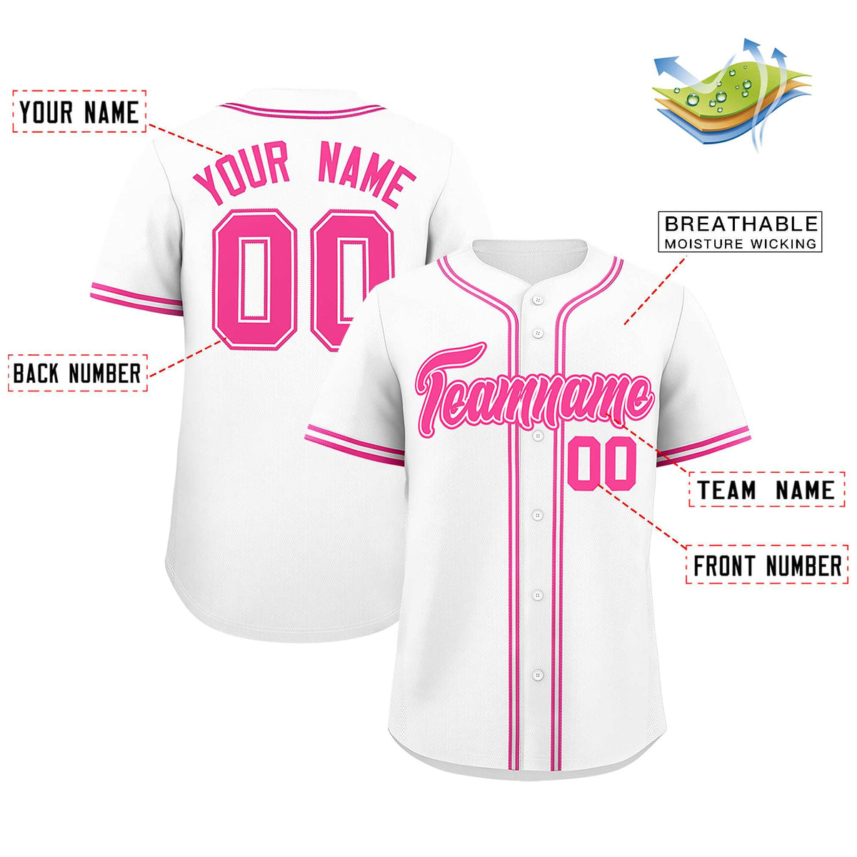 Custom White Classic Style Authentic Baseball Jersey| KXKSHOP