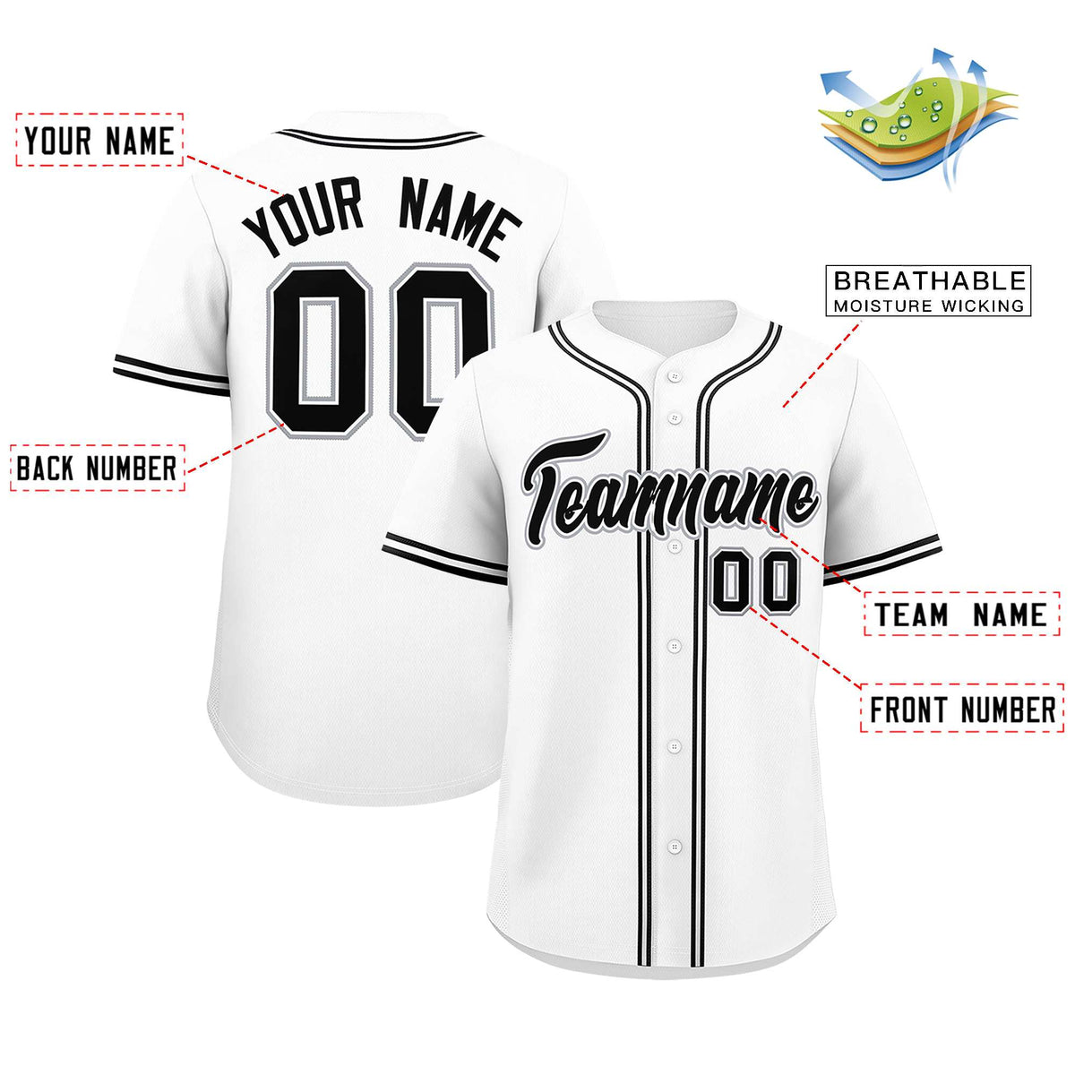 Custom White Classic Style Authentic Baseball Jersey| KXKSHOP