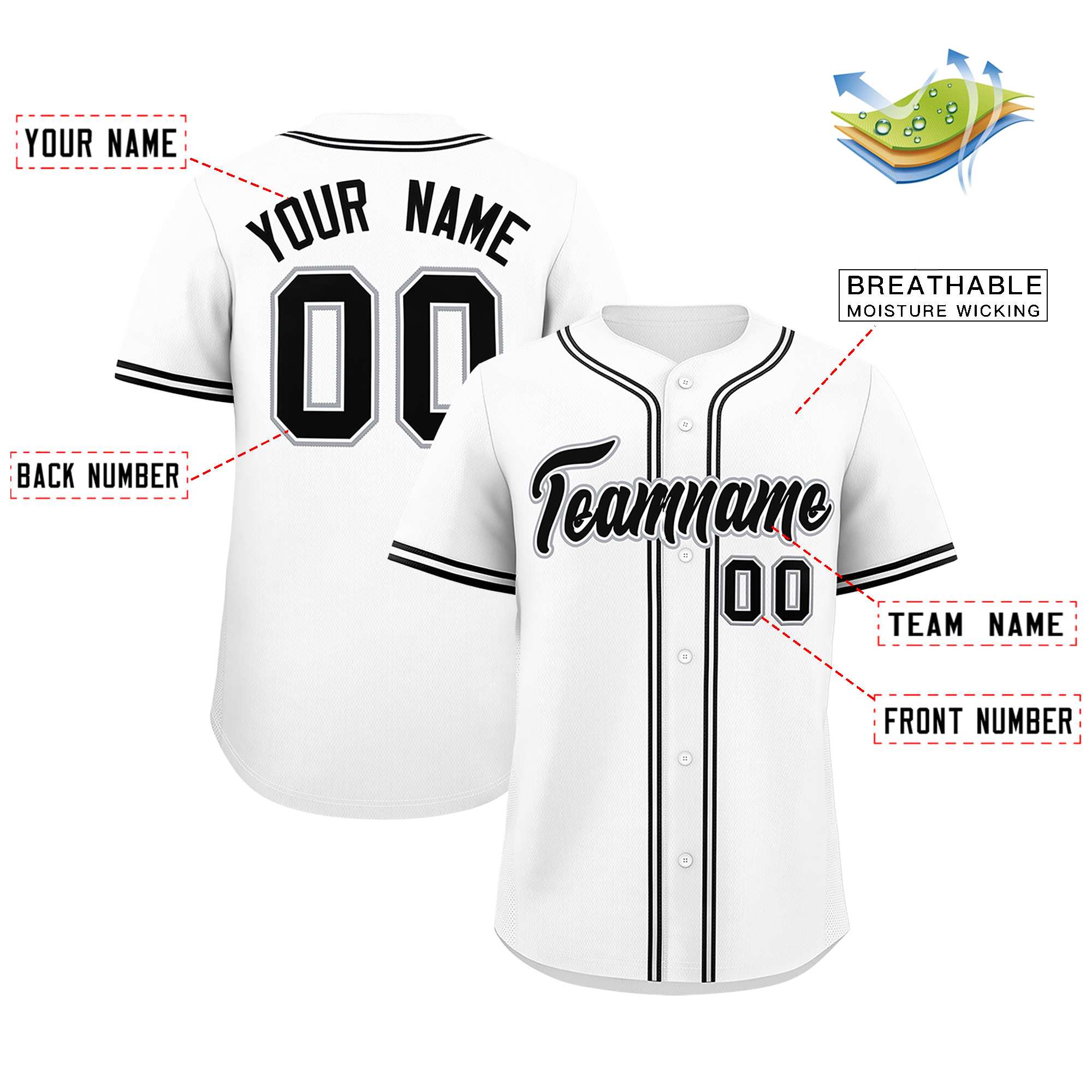 Custom White Classic Style Authentic Baseball Jersey| KXKSHOP
