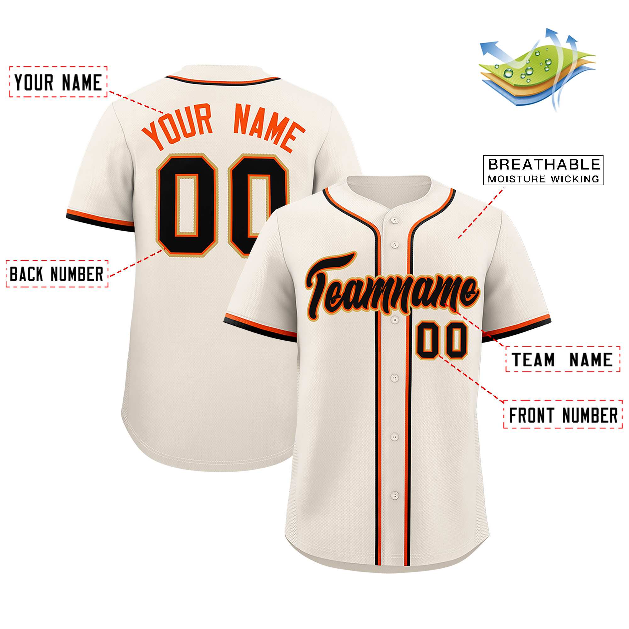 Custom Cream Classic Style Authentic Baseball Jersey| KXKSHOP