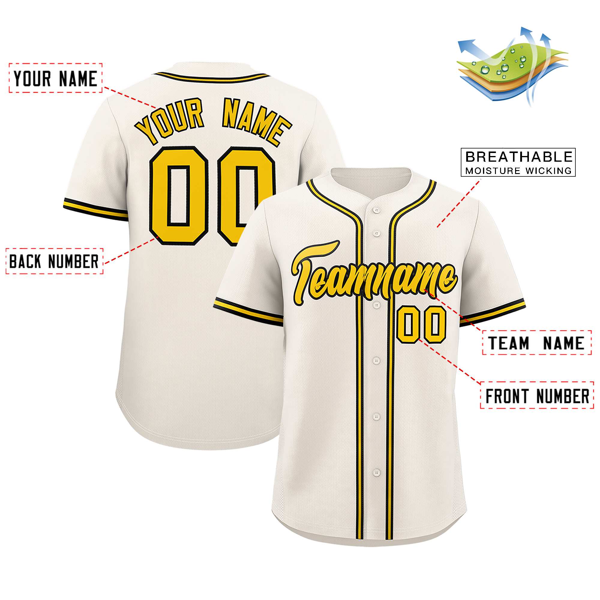 Custom Cream Classic Style Authentic Baseball Jersey| KXKSHOP