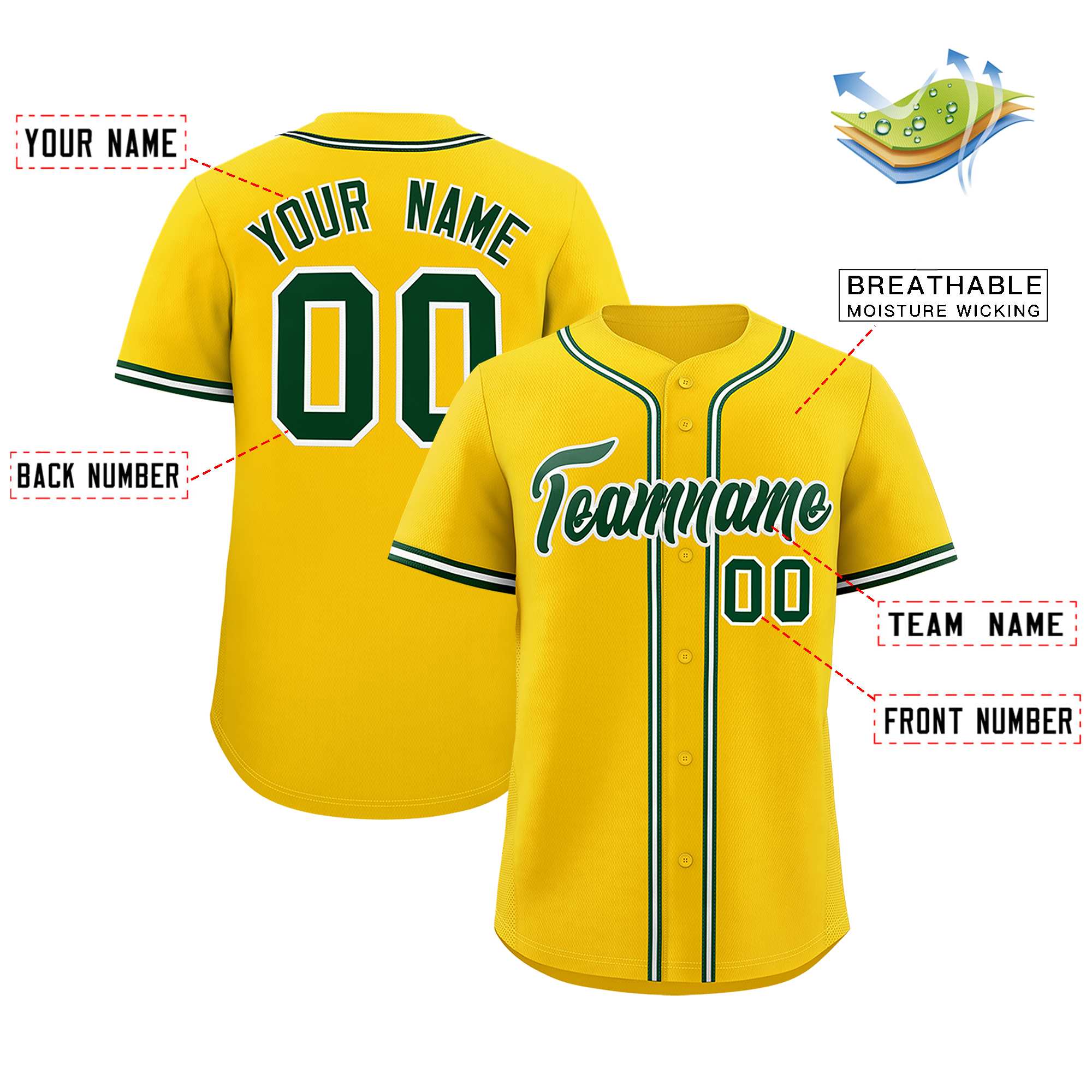 Custom Gold Classic Style Authentic Baseball Jersey| KXKSHOP