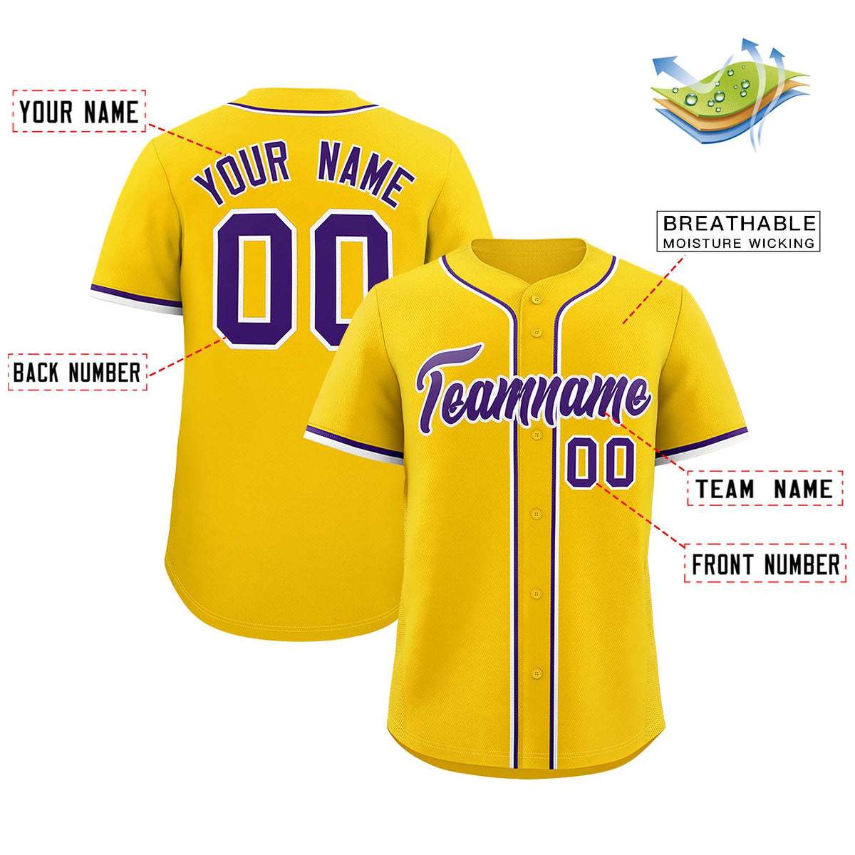 Custom Gold Classic Style Authentic Baseball Jersey| KXKSHOP