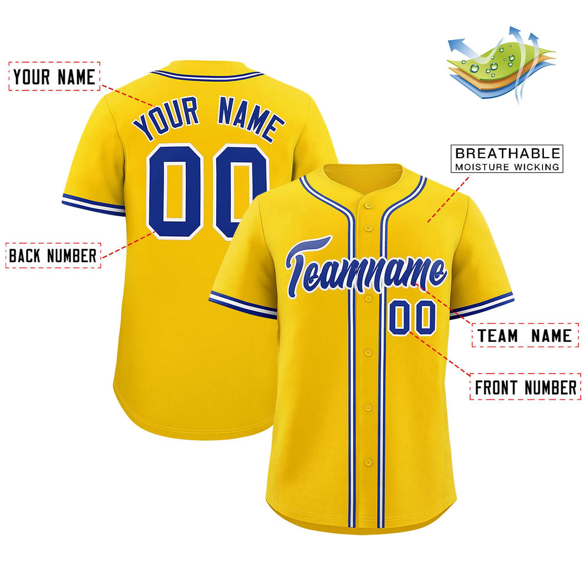 Custom Gold Classic Style Authentic Baseball Jersey| KXKSHOP