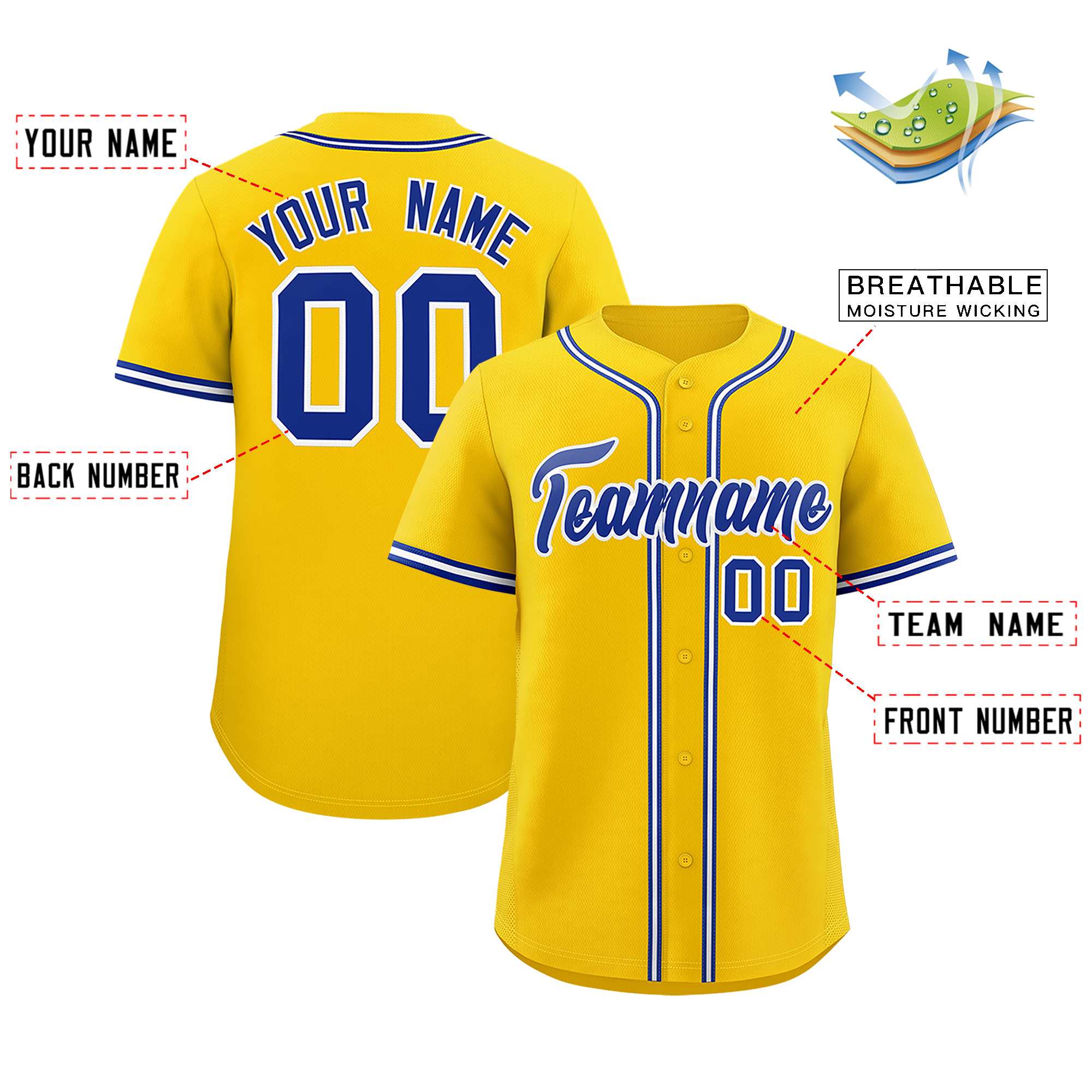 Custom Gold Classic Style Authentic Baseball Jersey| KXKSHOP