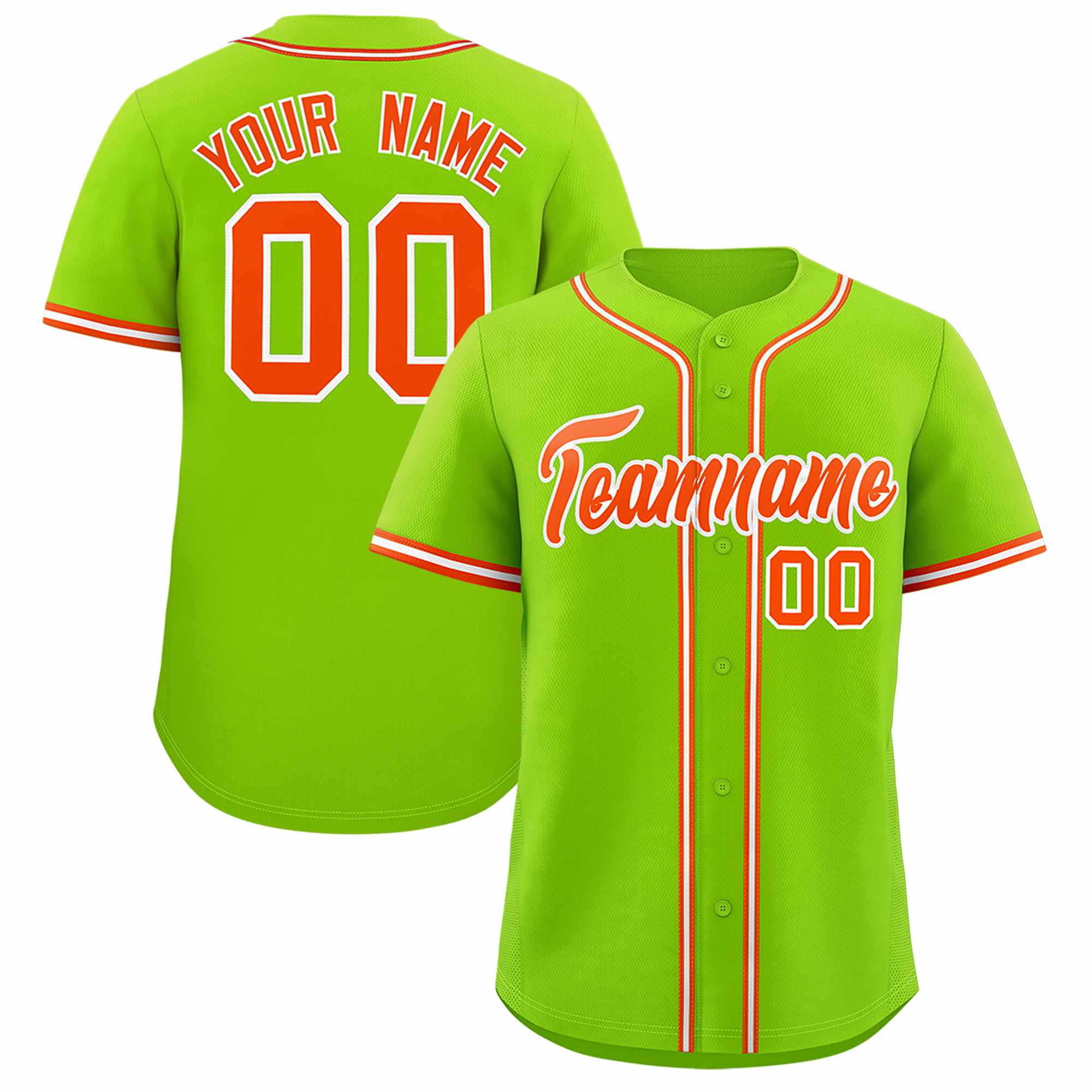 Custom Neon Green Classic Style Authentic Baseball Jersey| KXKSHOP