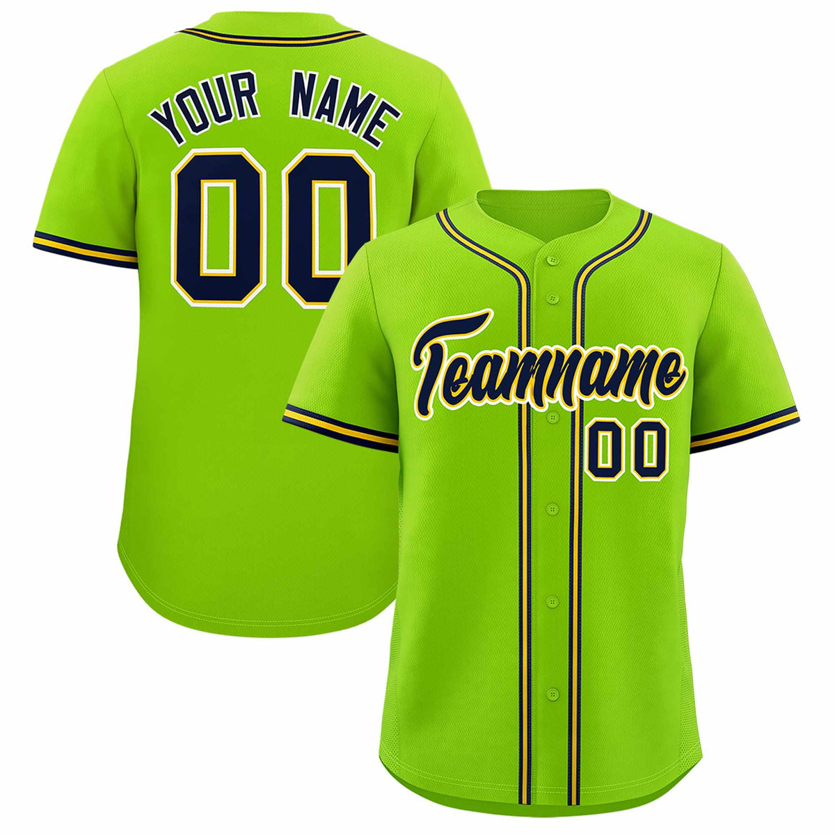 Custom Neon Green Classic Style Authentic Baseball Jersey| KXKSHOP
