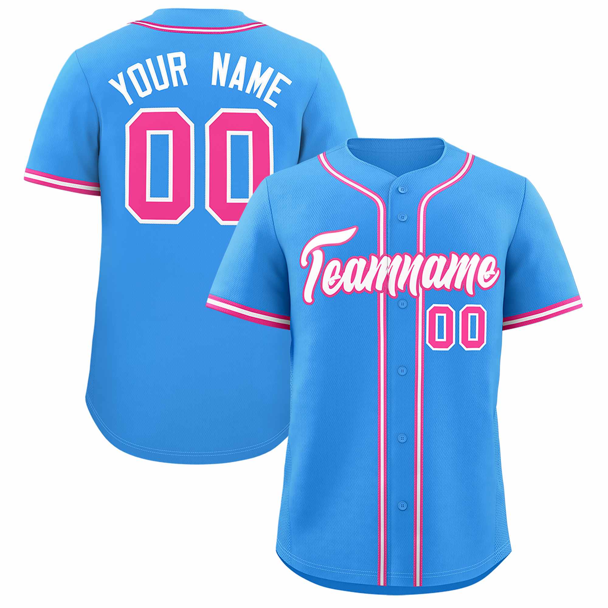 Custom Powder Blue Classic Style Authentic Baseball Jersey| KXKSHOP