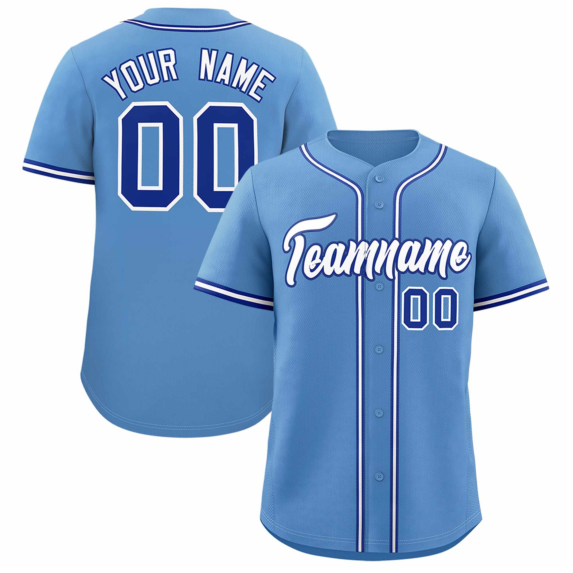 Custom Light Blue Classic Style Authentic Baseball Jersey| KXKSHOP