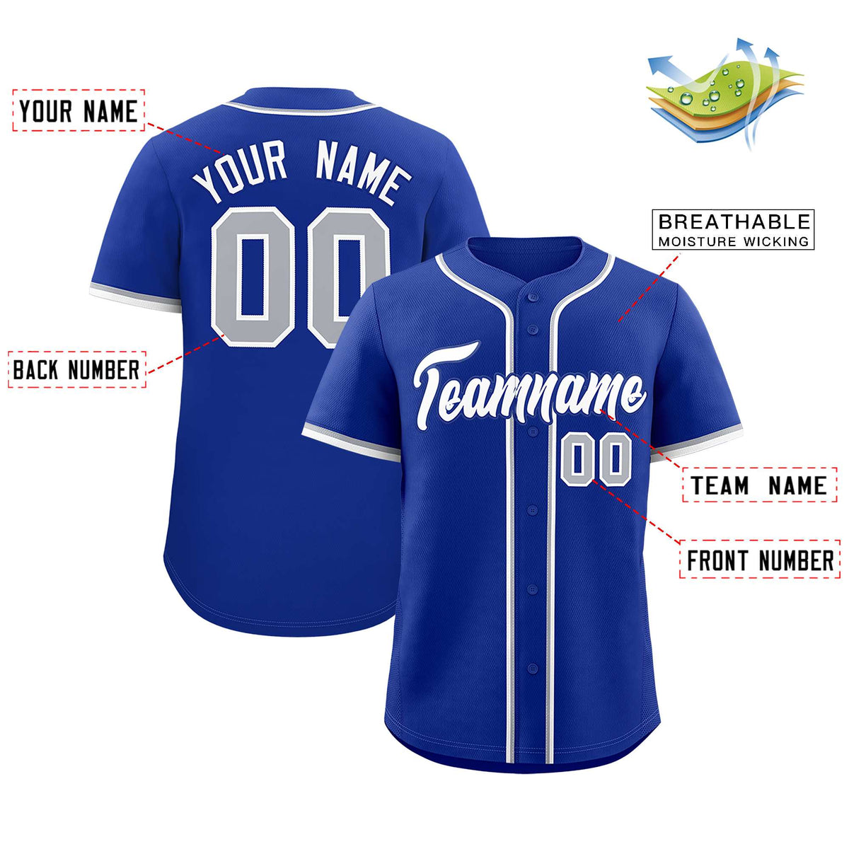 Custom Royal Classic Style Authentic Baseball Jersey| KXKSHOP